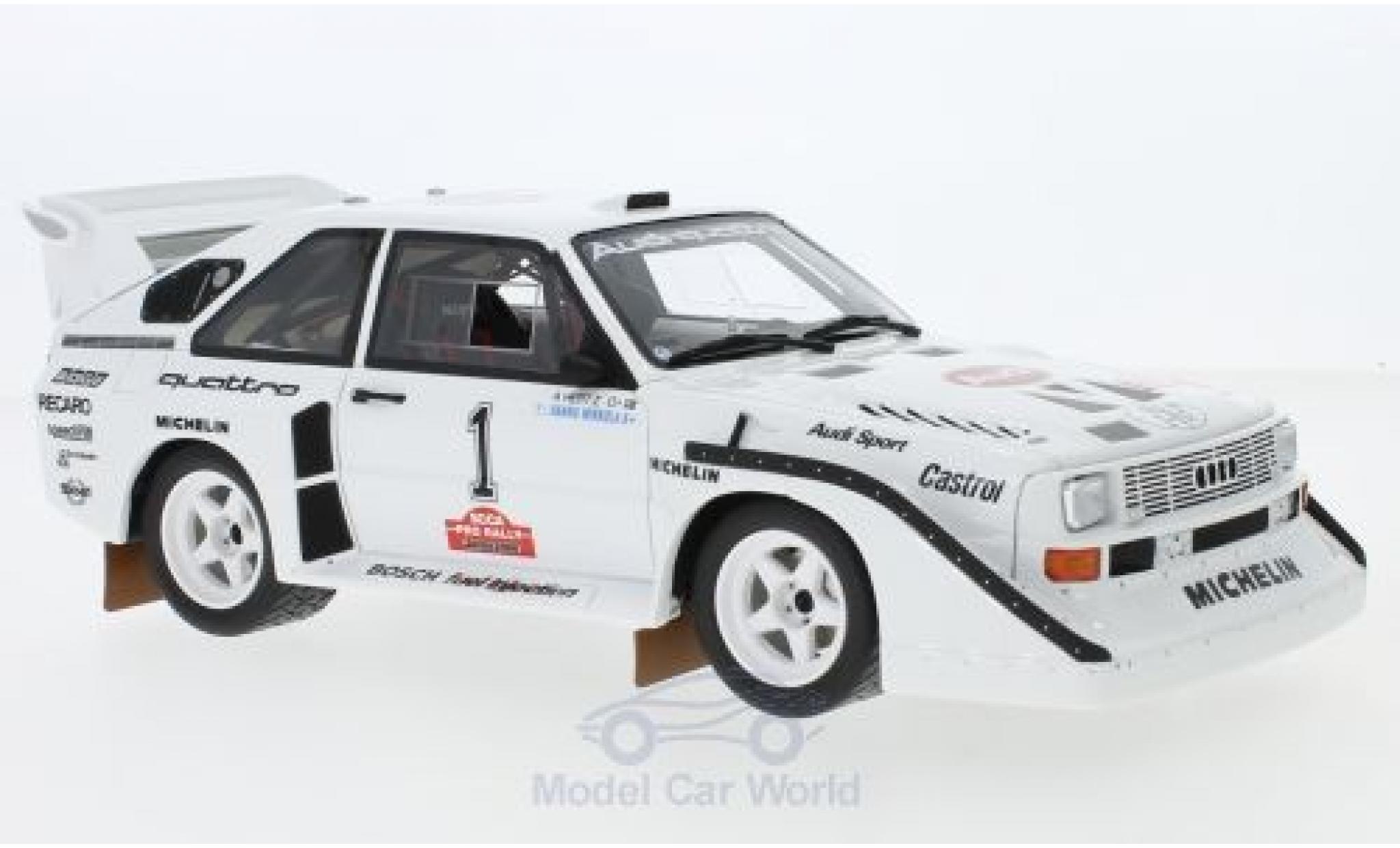 Audi Sport Quattro 1/18 Ottomobile Sport quattro S1 E2 No.1 Olympus Rallye 1985 H.Mikkola/A.Hertz modelauto