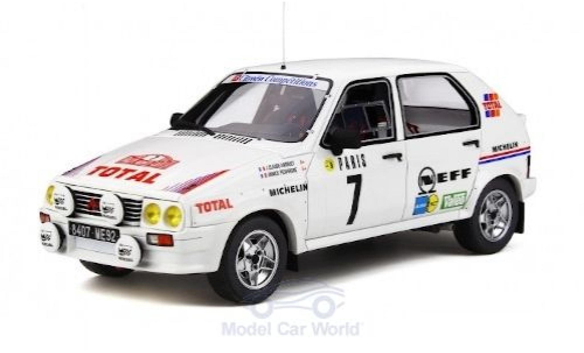 Citroen Visa 1/18 Ottomobile 1000 Pistes Gr.B No.7 Rallye WM Rallye Monte Carlo 1985 J-C.Andruet/A.Peuvergne modelauto