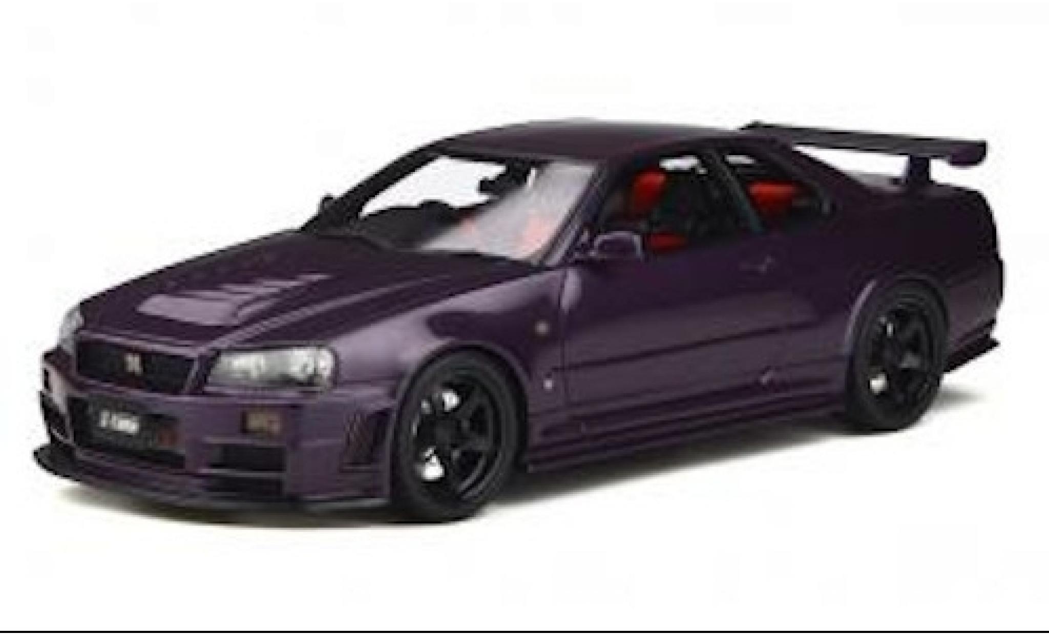 Nissan Skyline 1/18 Ottomobile GT-R (Z34) Nismo Z-Tune metallic paarsee RHD 1998 avec zwart jantes modelauto