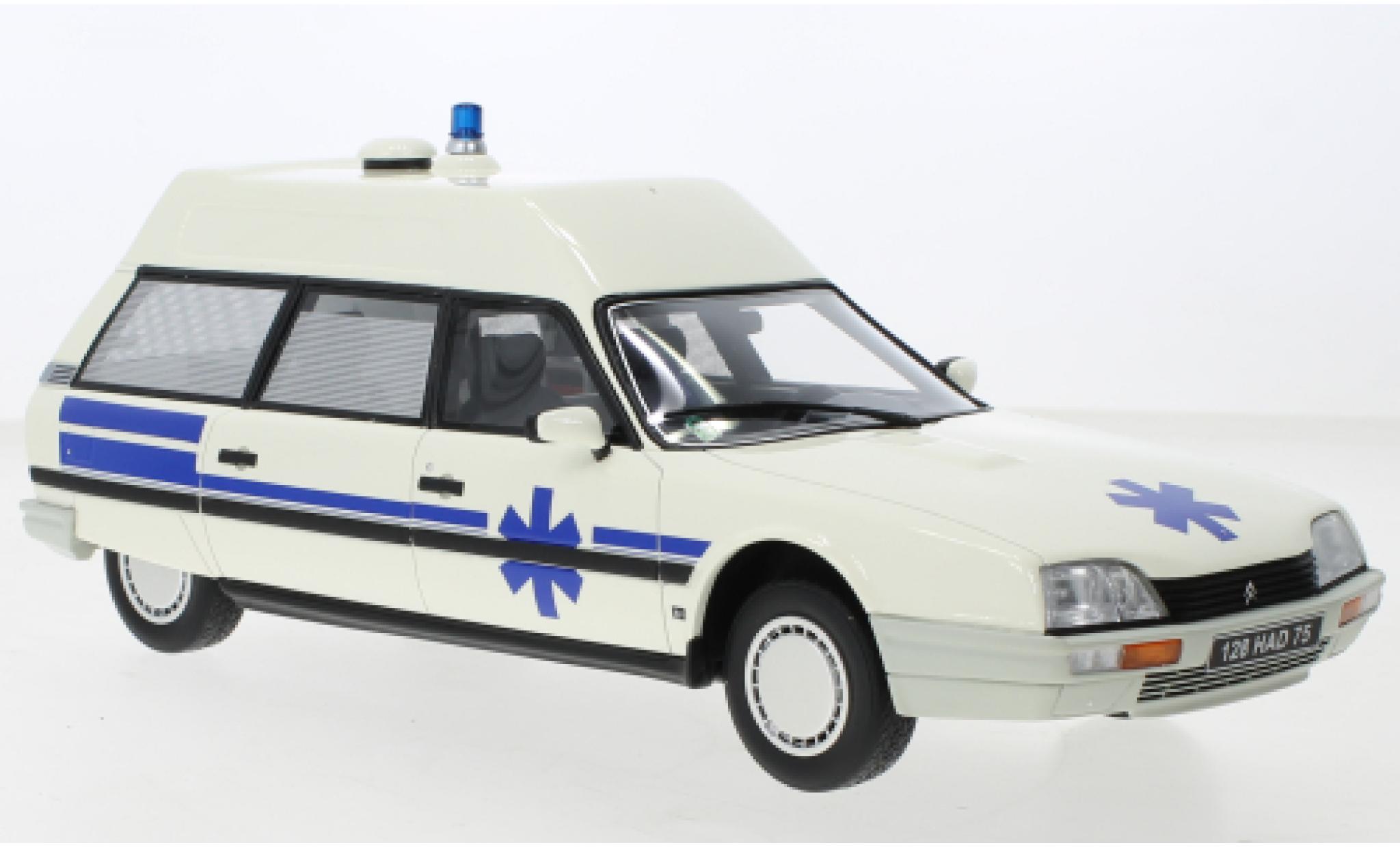 Citroen CX 1/18 Ottomobile Stationwagen Ambulance Quasar Heuliez wit 1987 modelauto