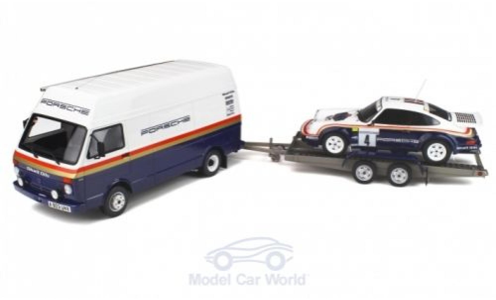 Porsche 930 1/18 Ottomobile Set: Rallye No.4 Rothmans Rally Team Rothmans Rallye WM Rallye des 1000 Pistes 1984 Volkswagen LT + 911 SC RS + Trailer H.Toivonen/I.Grindrod modelauto