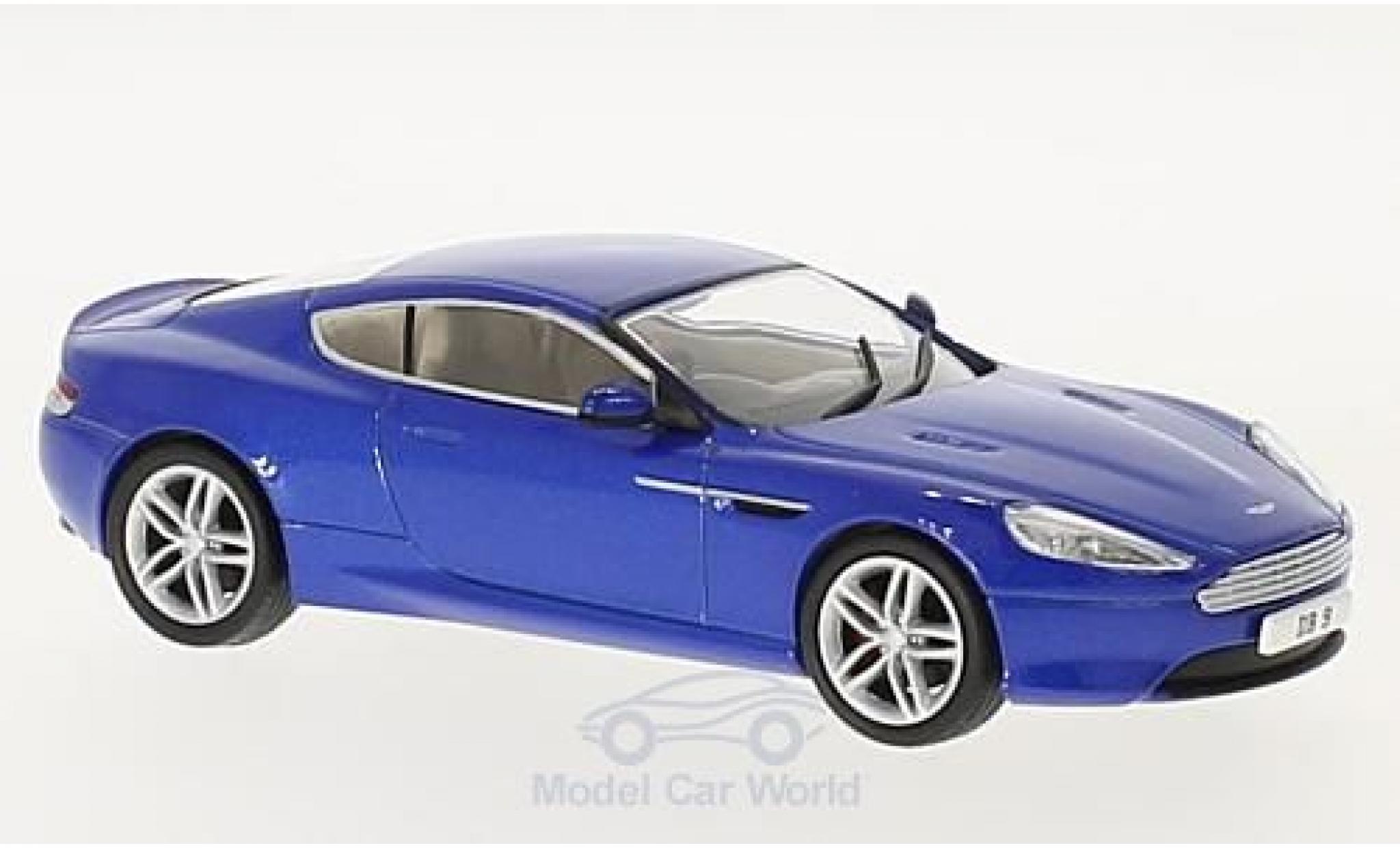Aston Martin DB9 1/43 Oxford Coupe metallic blauw RHD modelauto