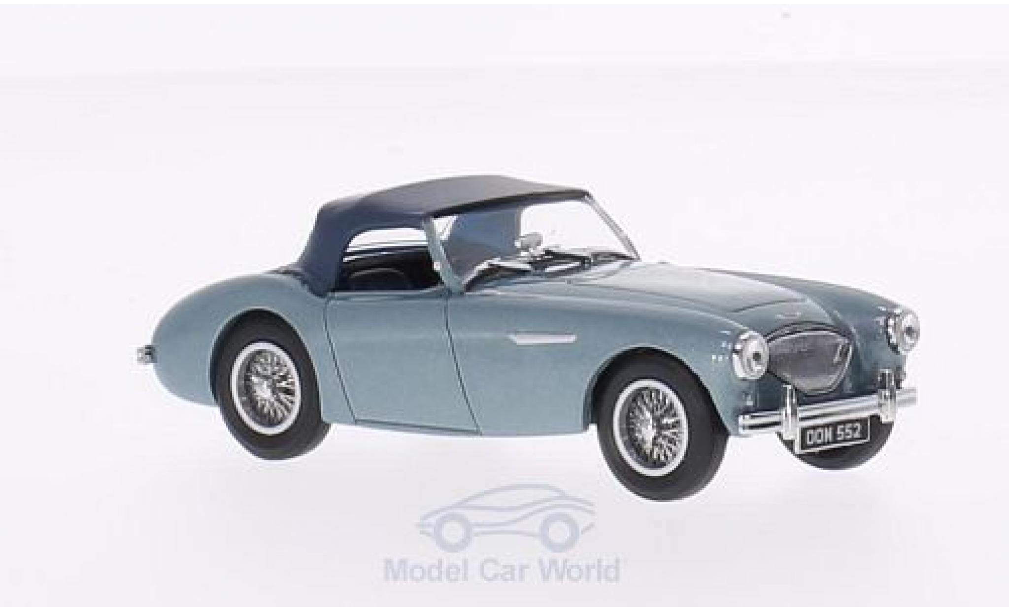 Austin Healey 100 1/43 Oxford BN1 metallic blauw/blauw RHD modelauto