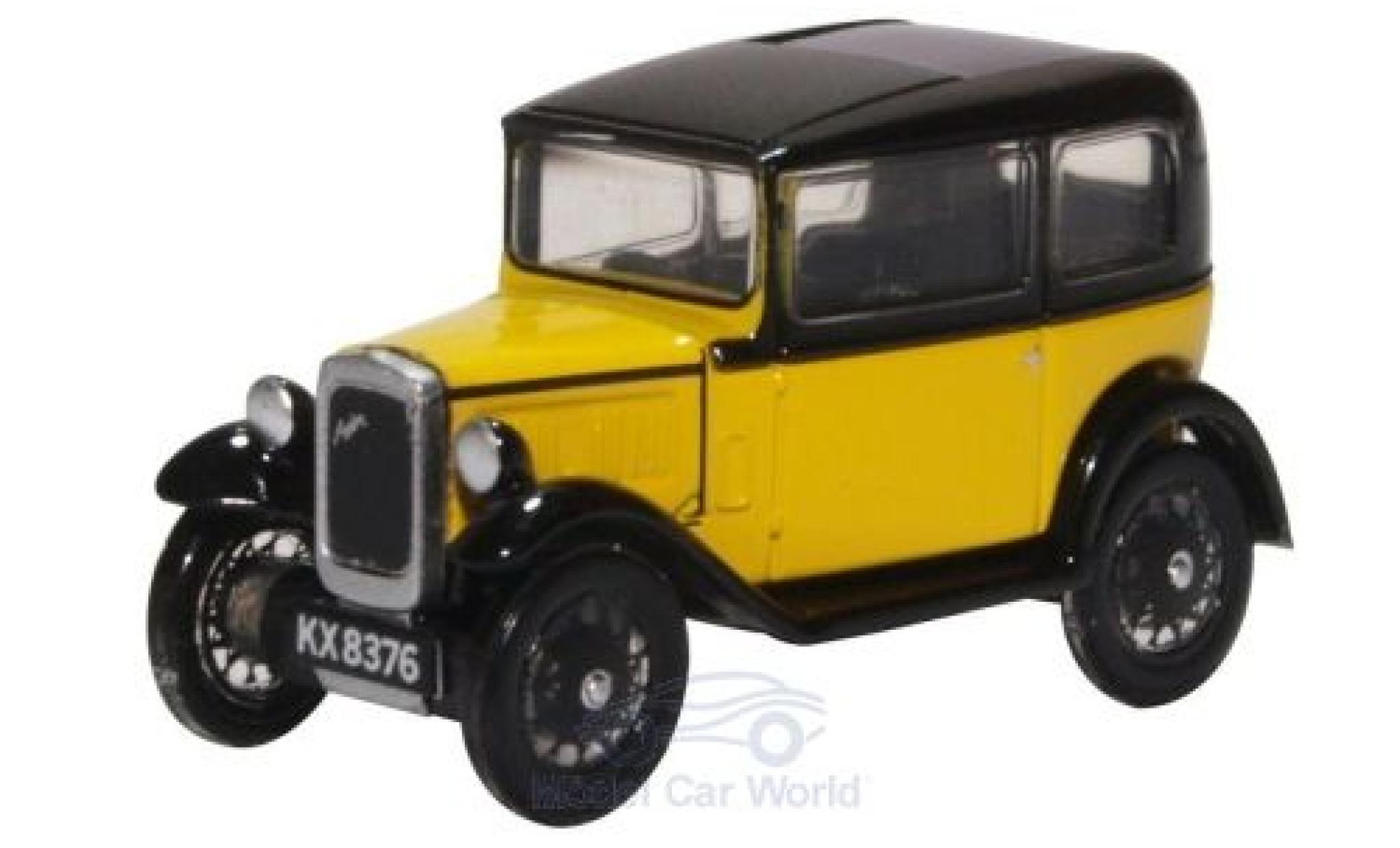 Austin Seven 1/76 Oxford Saloon geel/zwart modelauto