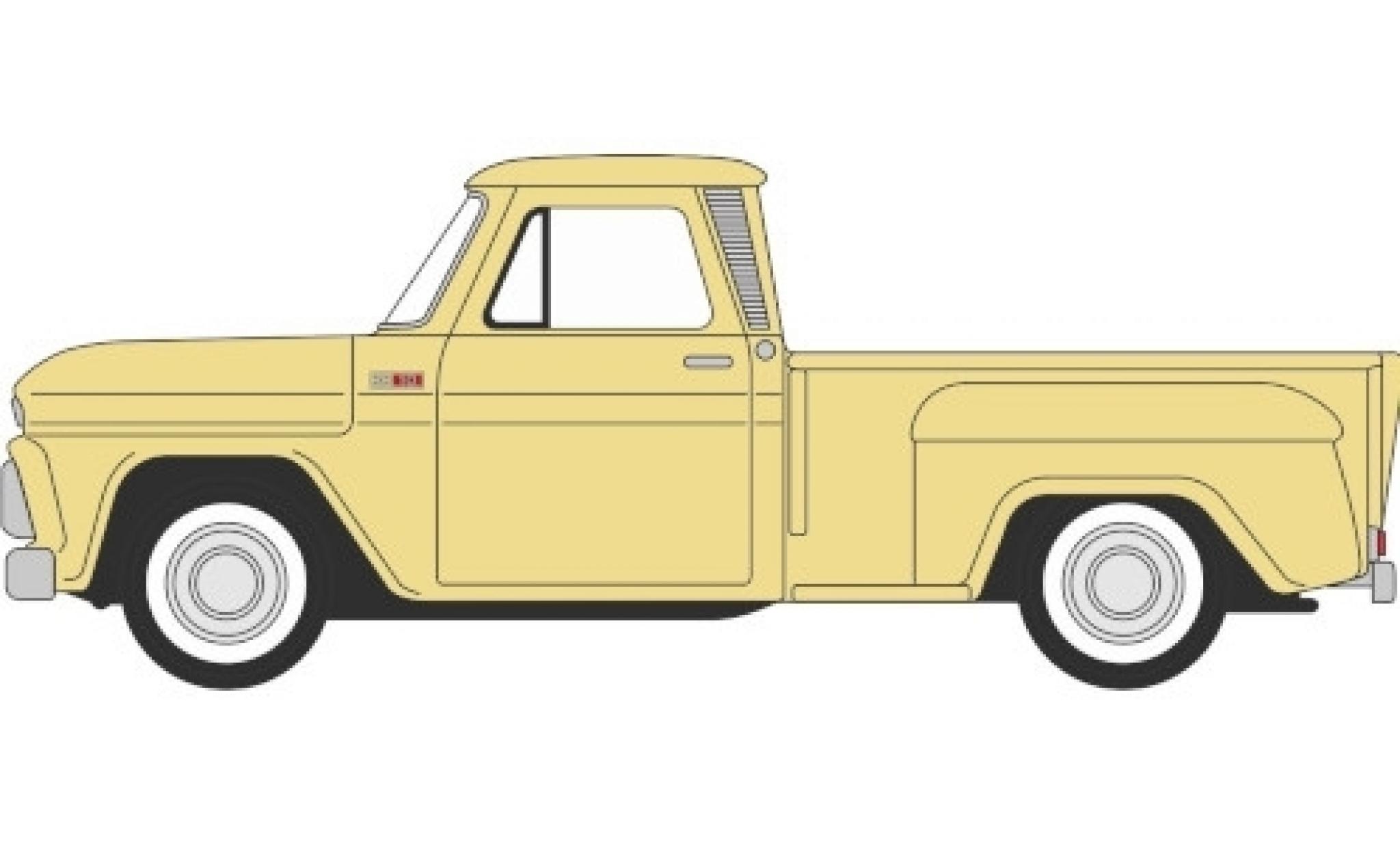 Chevrolet C-10 1/87 Oxford Stepside Pick Up geel 1965 modelauto