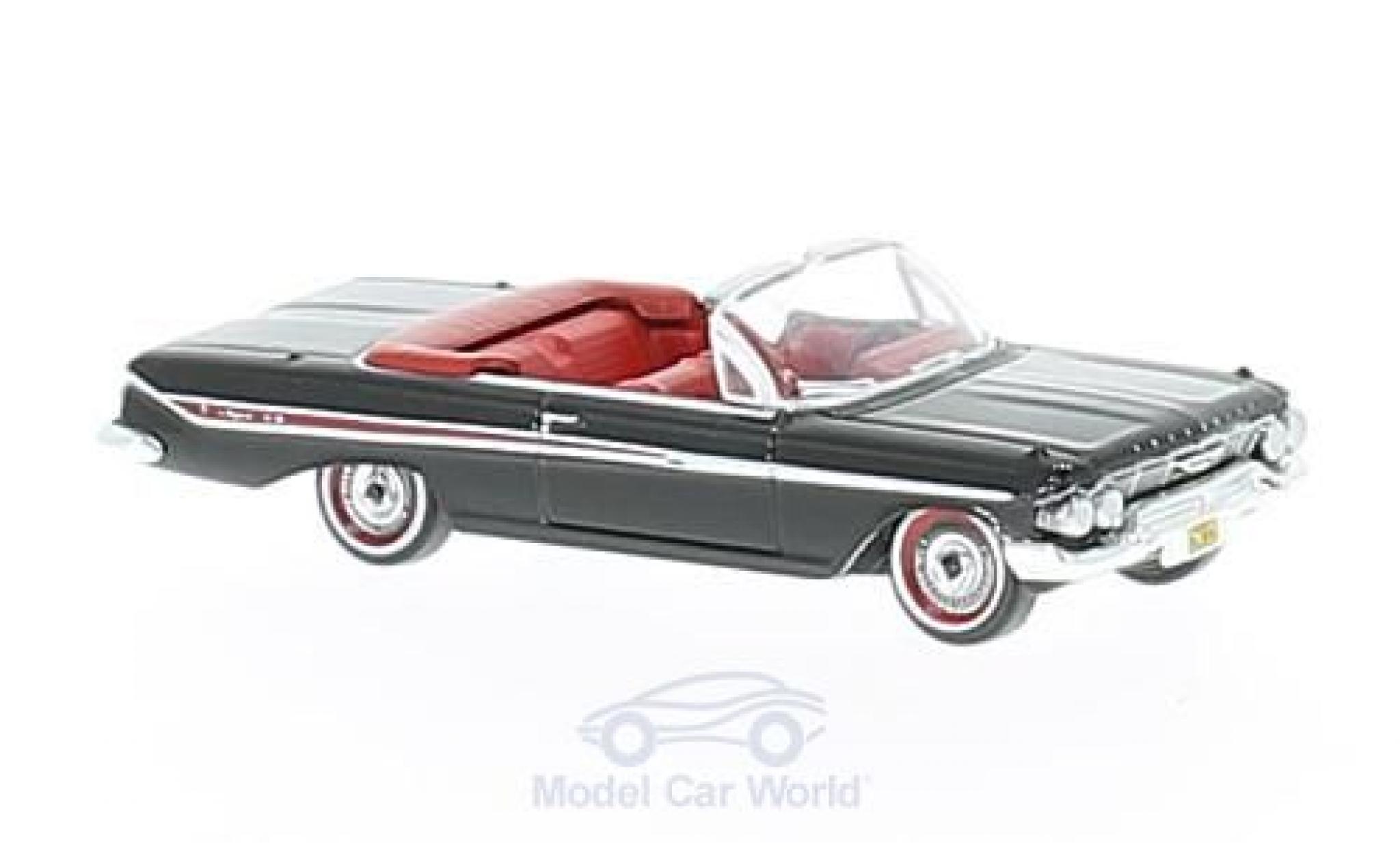 Chevrolet Impala 1961 1/87 Oxford Cabriolet zwart/rood 1961 modelauto