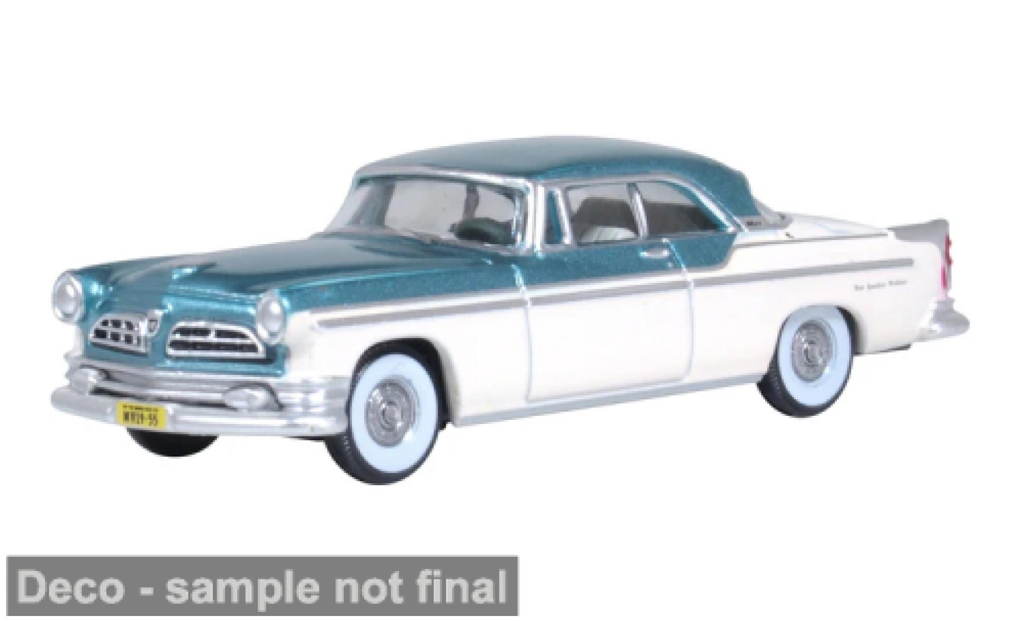 Chrysler New Yorker 1/87 Oxford Deluxe Coupe St.Regis wit/turquoise 1955 1:87 modelauto