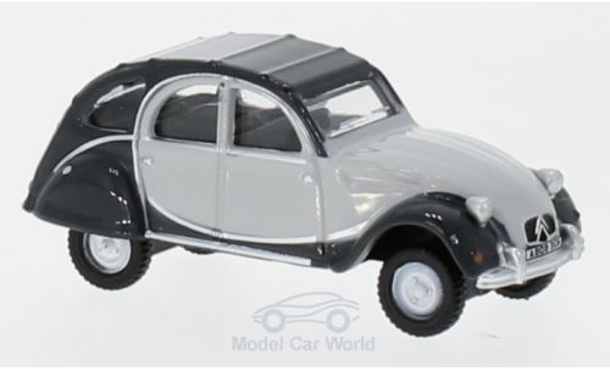 Citroen 2CV 1/76 Oxford Charleston grijs/grijs modelauto