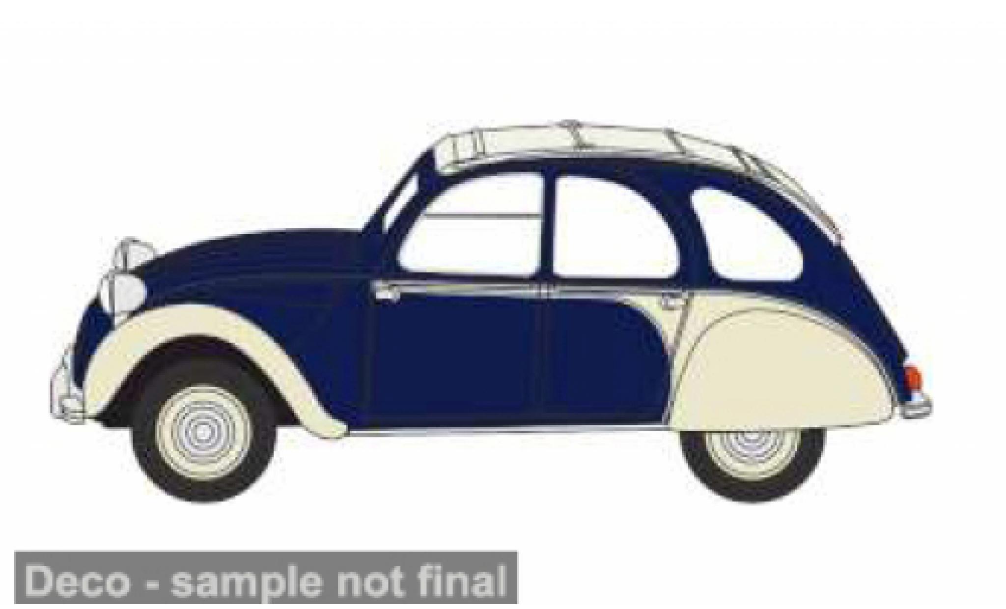 Citroen 2CV 1/76 Oxford Dolly blauw/beige 1:76 modelauto