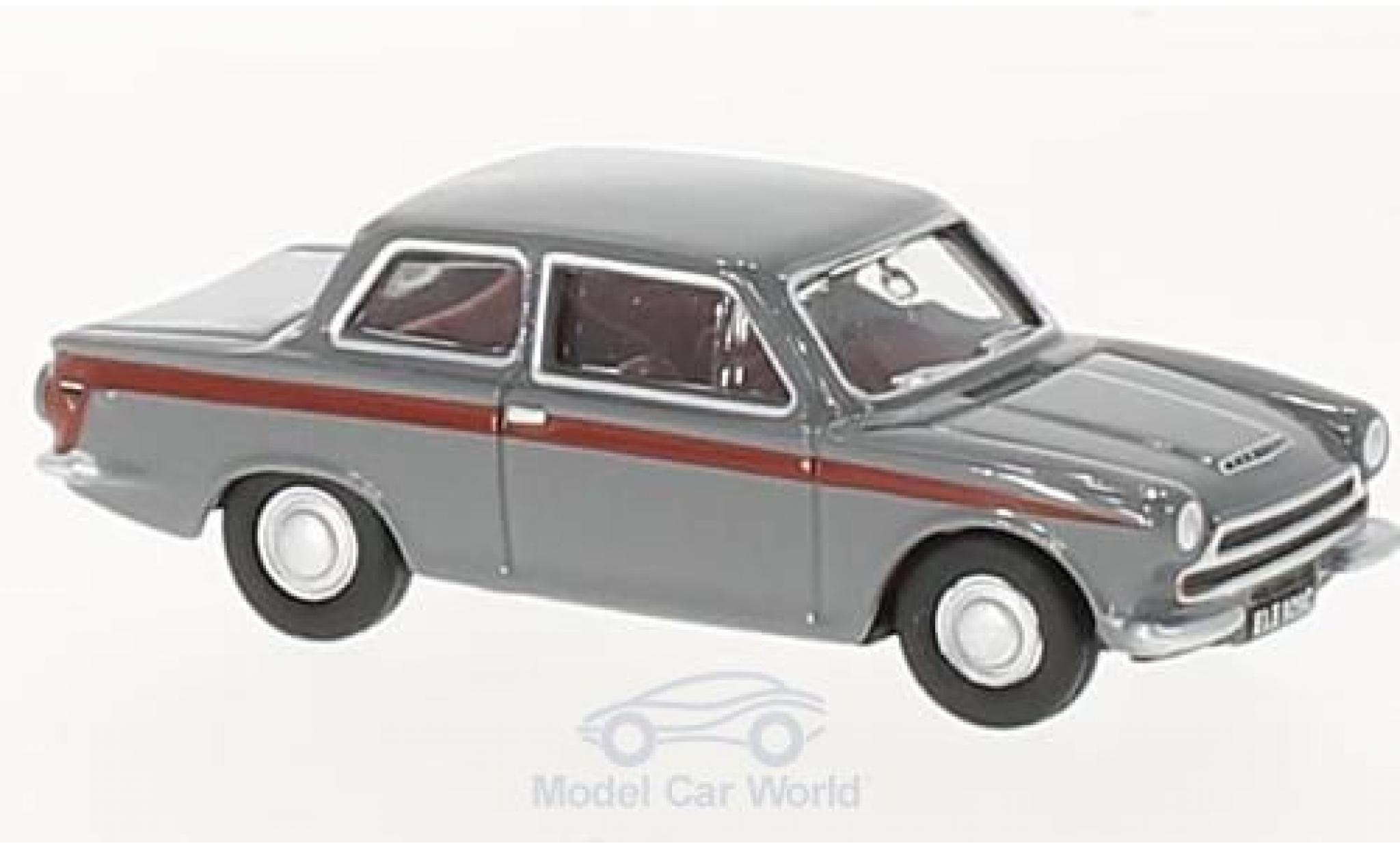 Ford Cortina 1/76 Oxford MKI grijs/rood modelauto