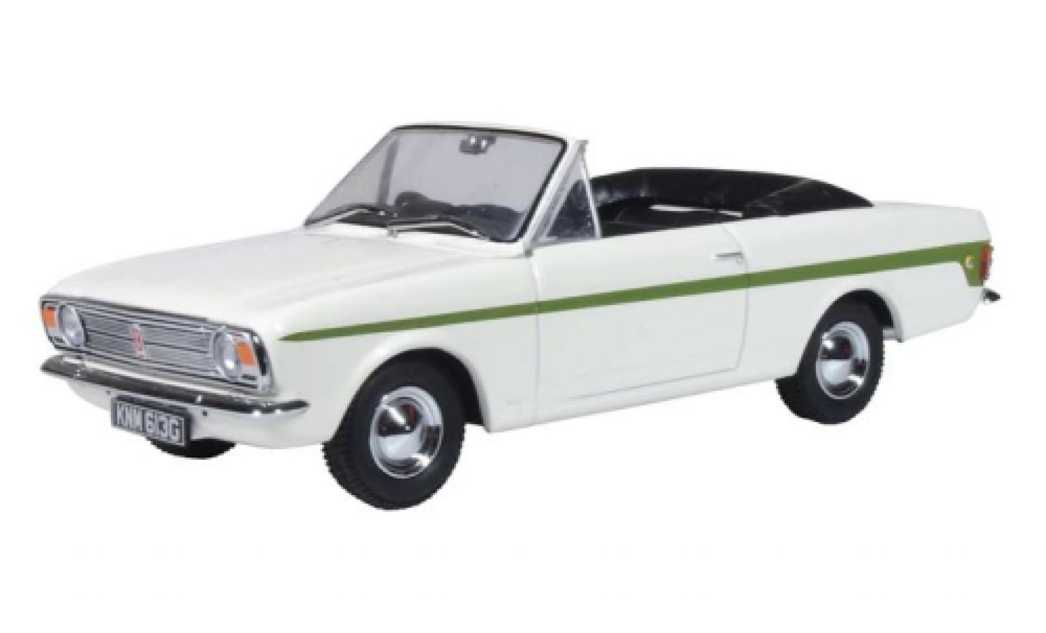 Ford Cortina 1/43 Oxford MkII Crayford Cabriolet wit/groen RHD modelauto