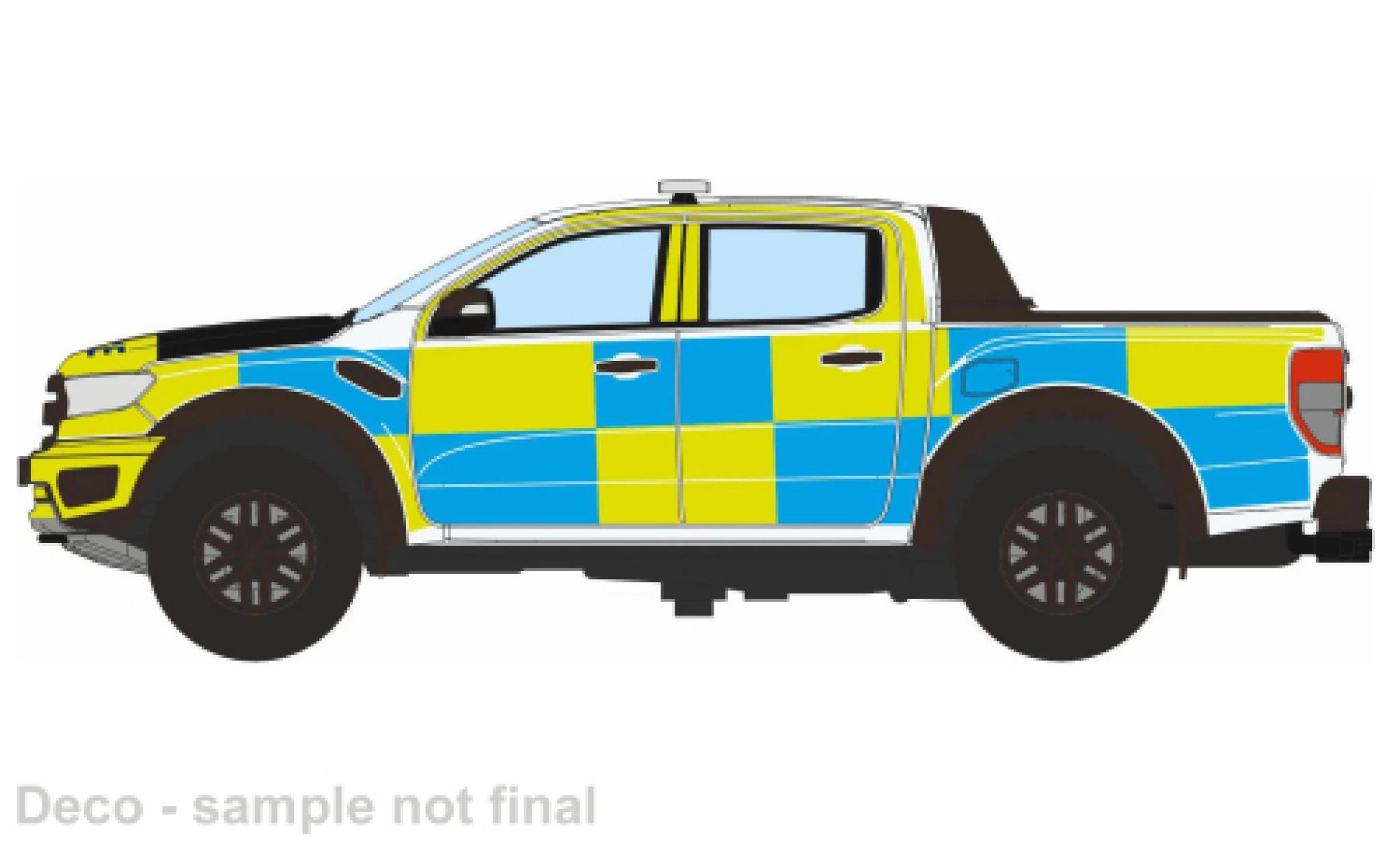 Ford Ranger 1/76 Oxford Raptor geel/blauw South Wales Politie 1:76 modelauto