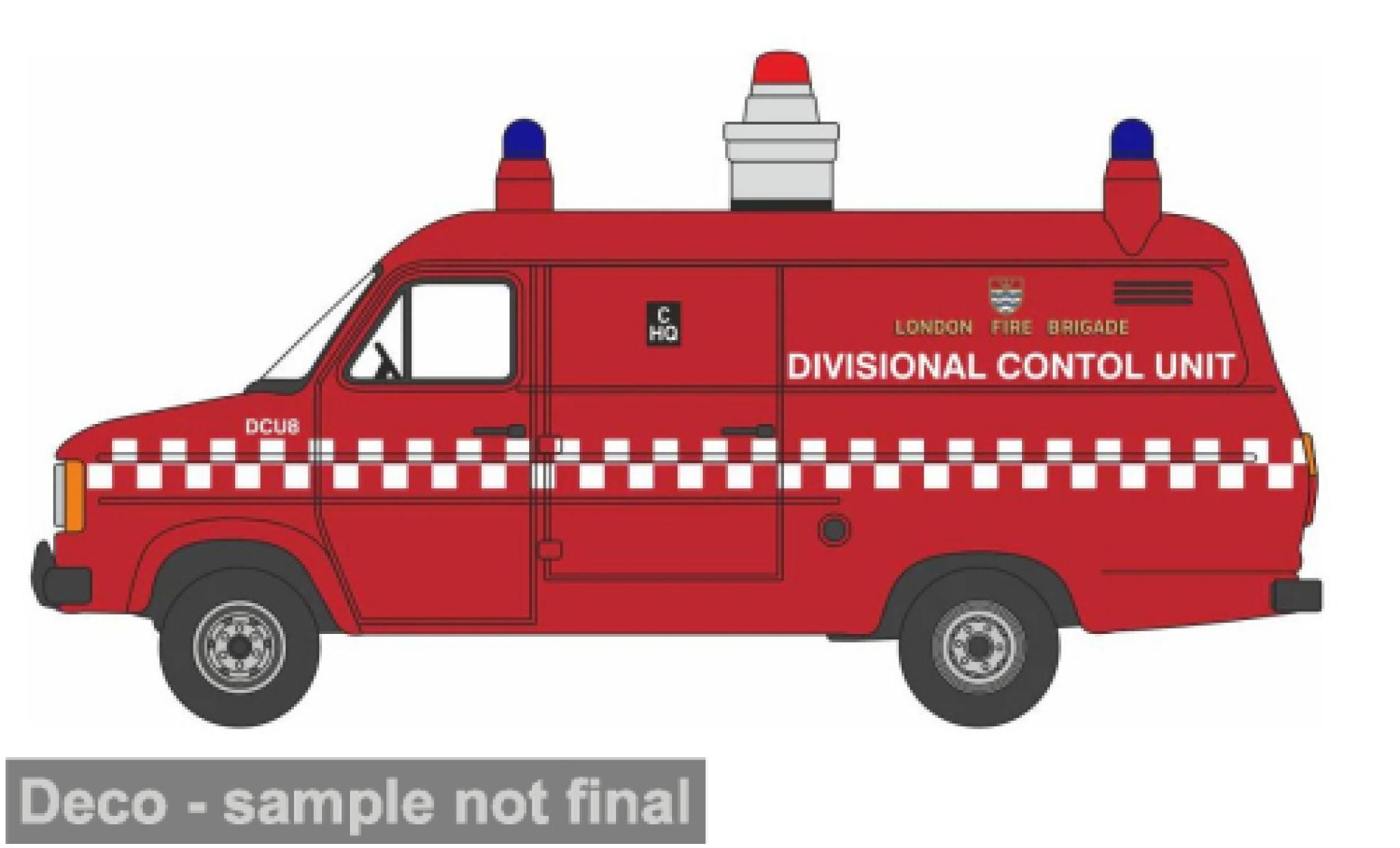 Ford Transit 1/76 Oxford MK II rood London Fire Brigade DCU 1:76 modelauto