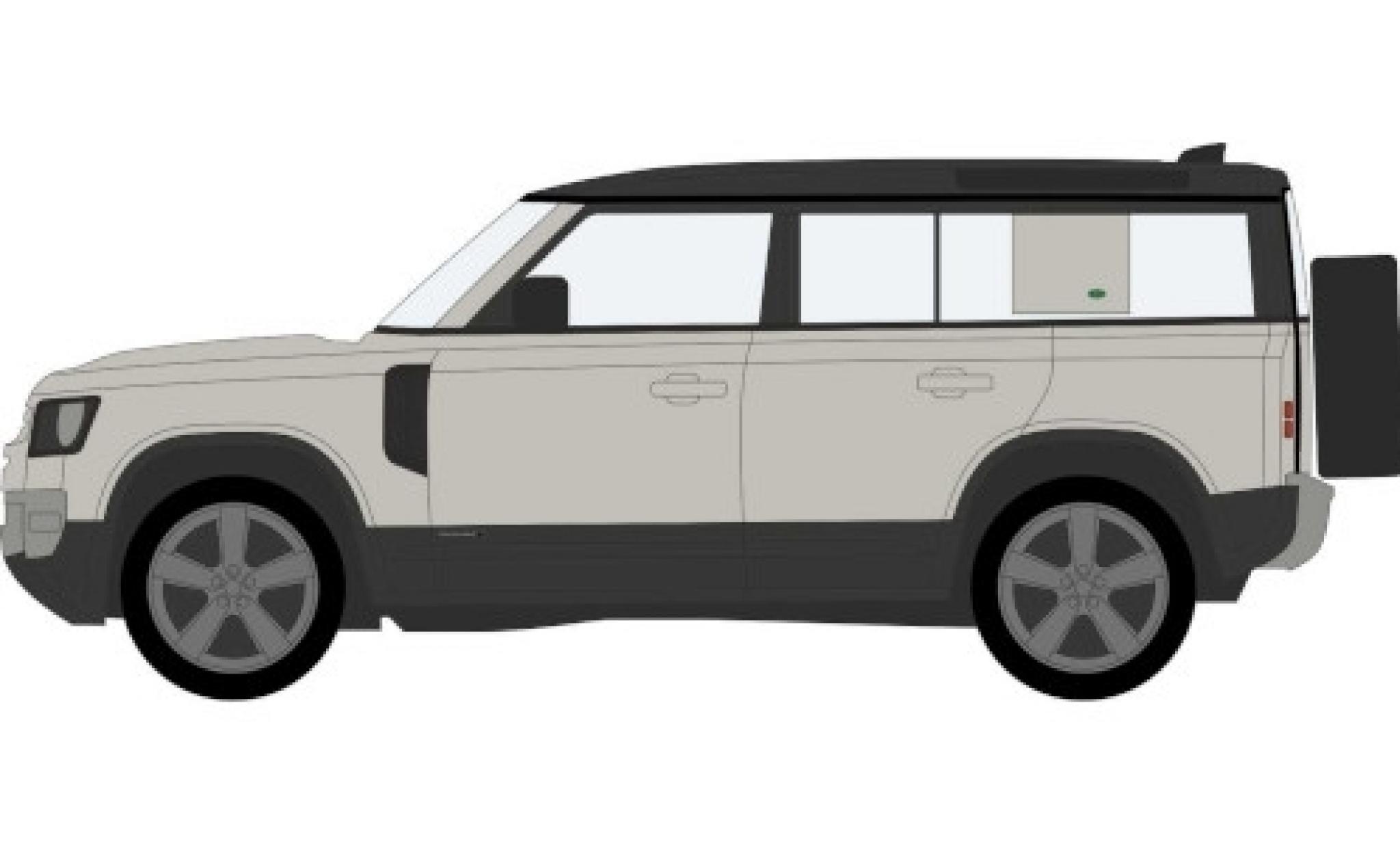 Land Rover Defender 1/76 Oxford 110X grijs RHD modelauto