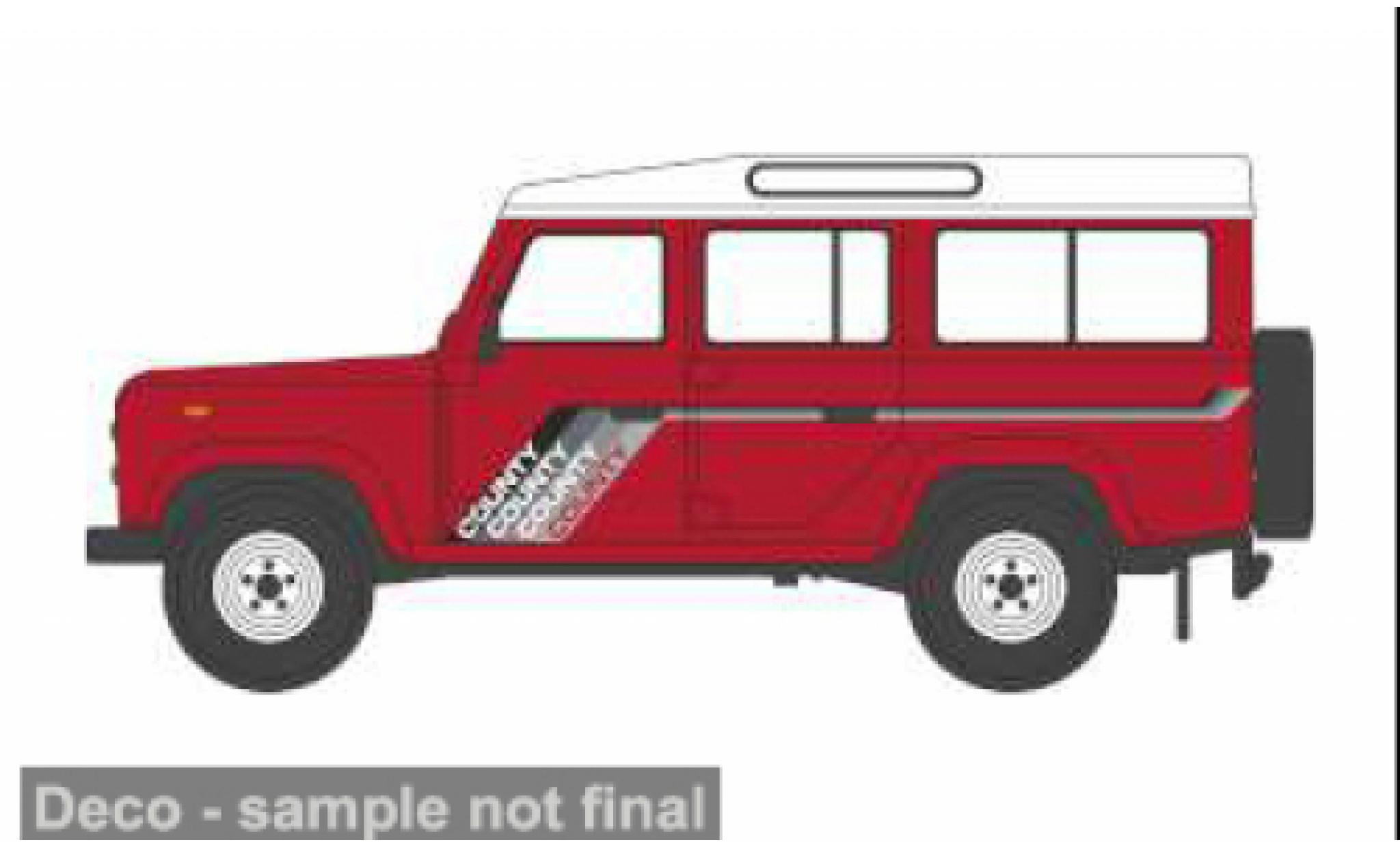 Land Rover Defender 1/76 Oxford LWB Station Wagon rood 1:76 modelauto