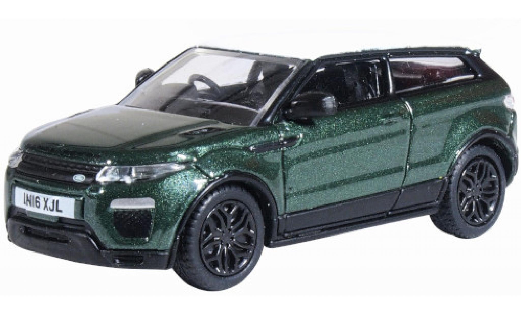 Land Rover Range Rover 1/76 Oxford Evoque Coupe metallic groen/wit RHD 2016 Facelift modelauto