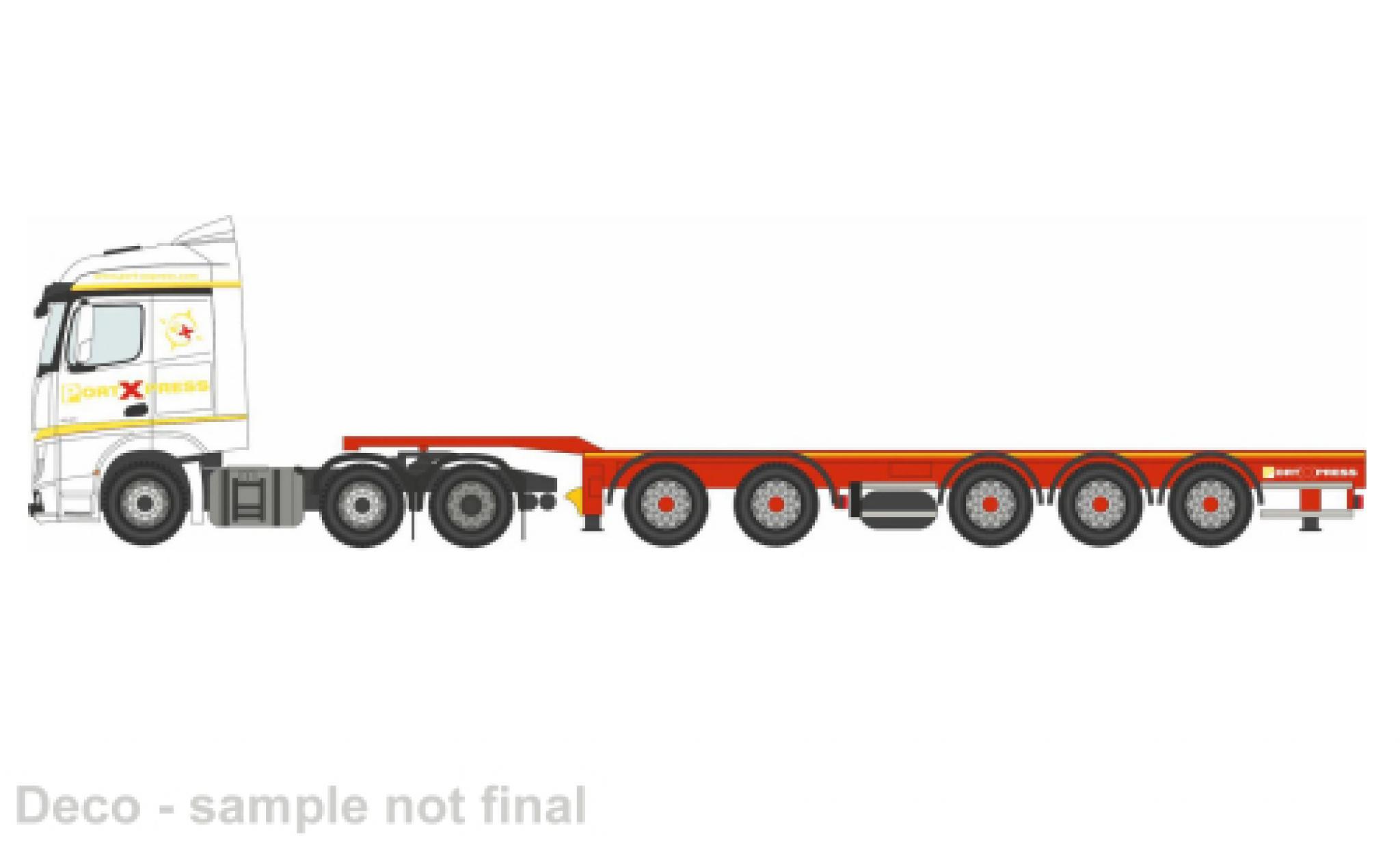 Mercedes Actros 1/76 Oxford SSC D-Tec wit Port Express 1:76 modelauto