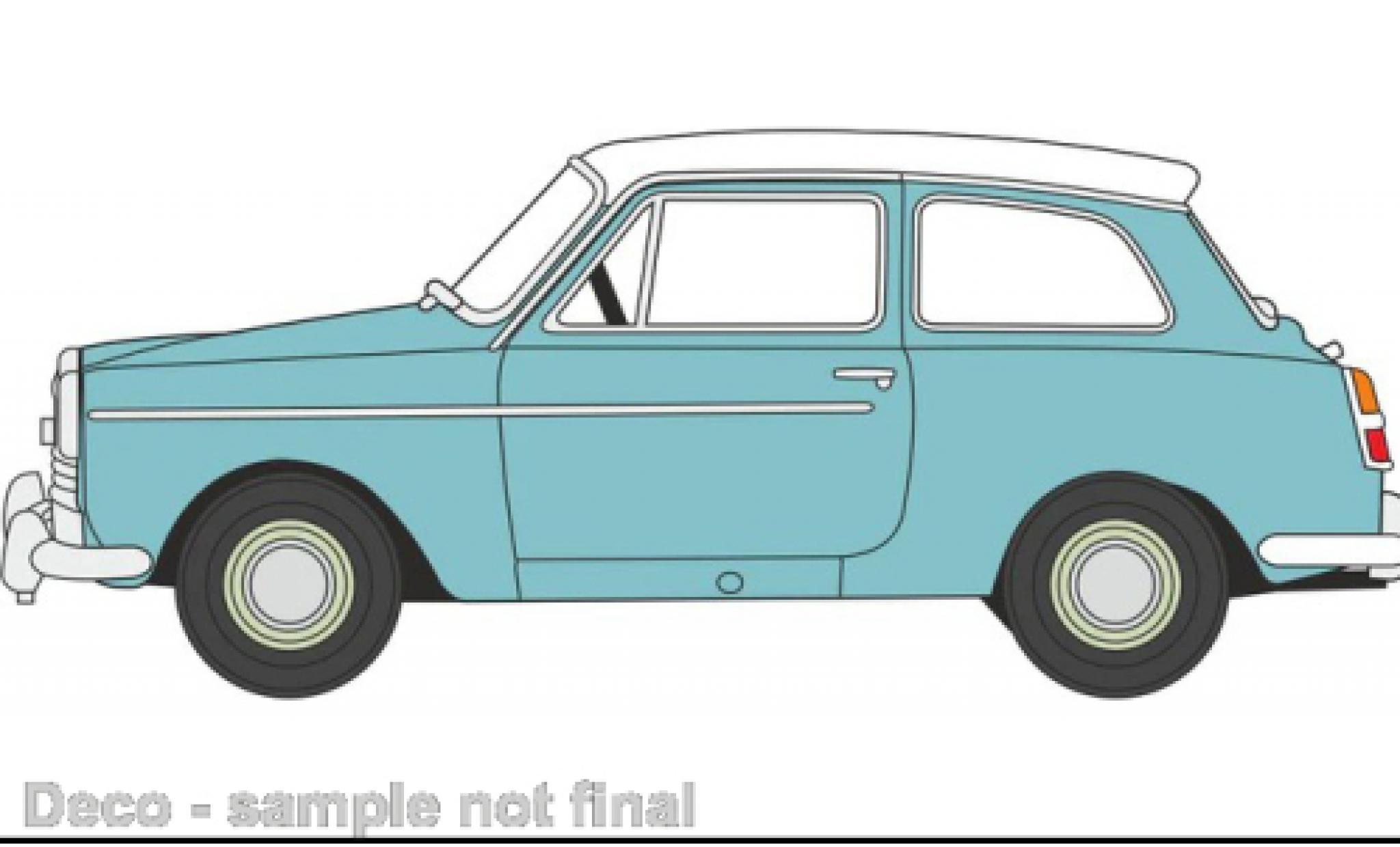 Austin A40 1/76 Oxford MkII turquoise clair/wit modelauto