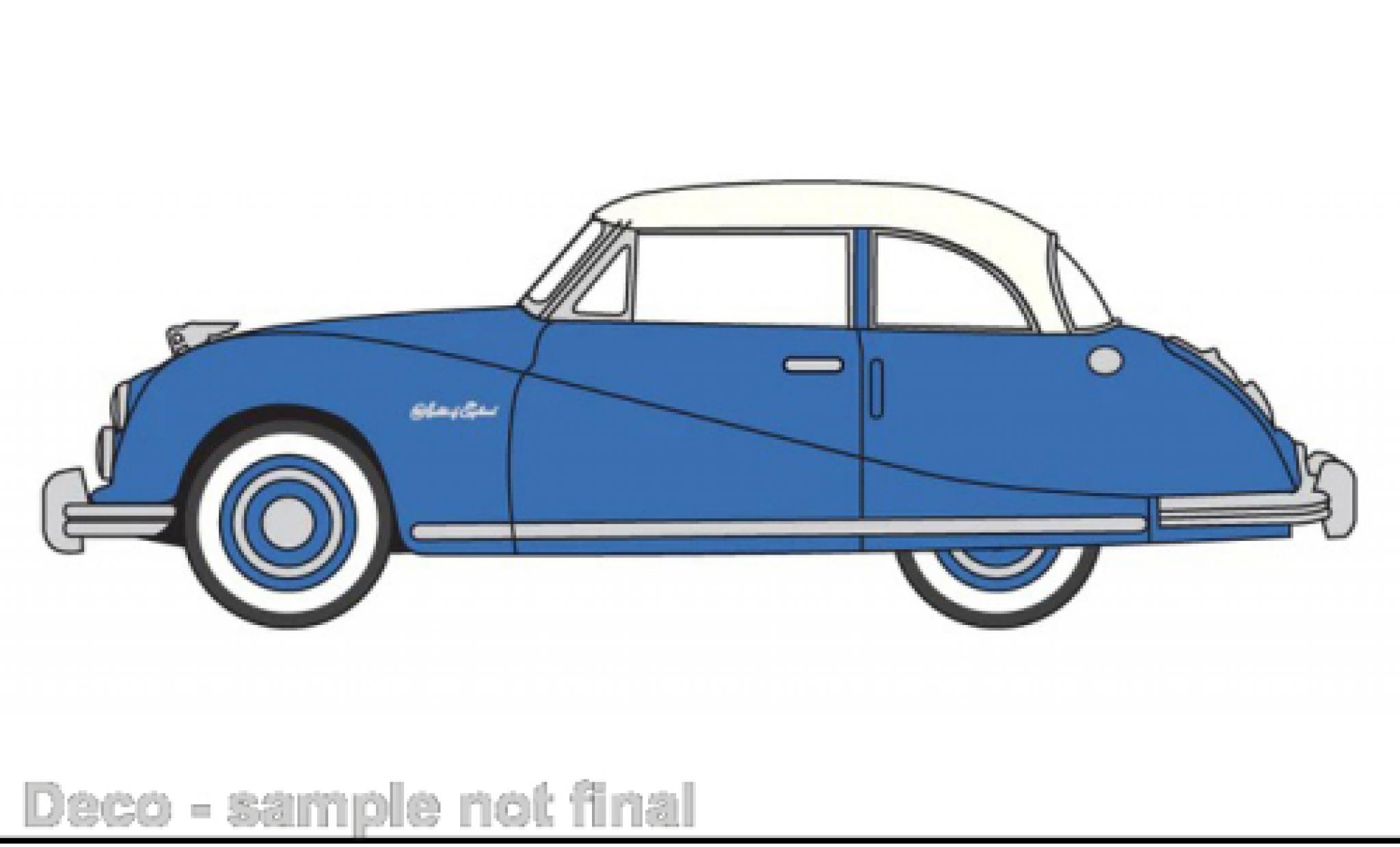 Austin Atlantic 1/76 Oxford Coupe blauw/beige clair modelauto