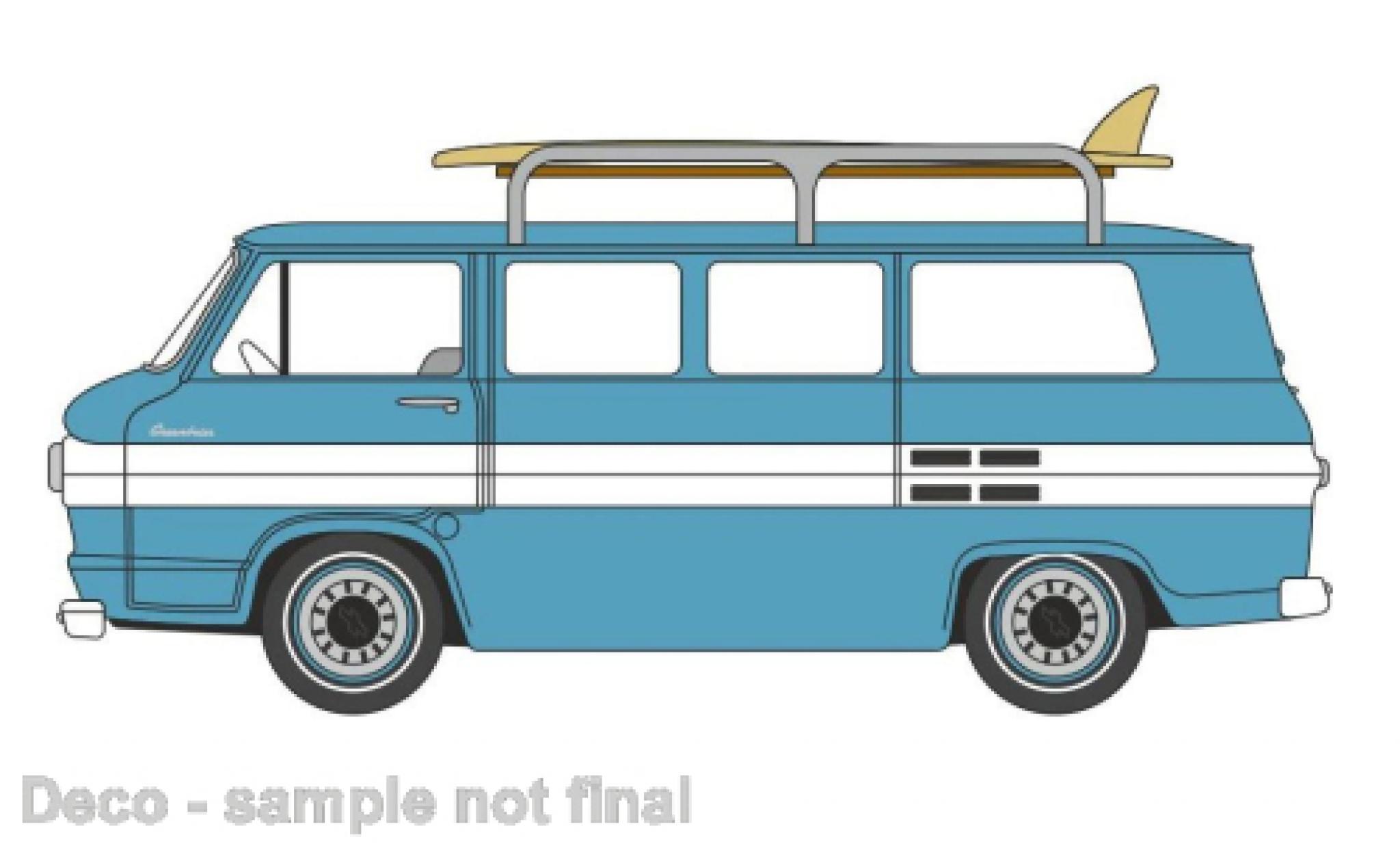 Chevrolet Corvair 1/87 Oxford Greenbrier Passenger Wagon turquoise 1961 modelauto