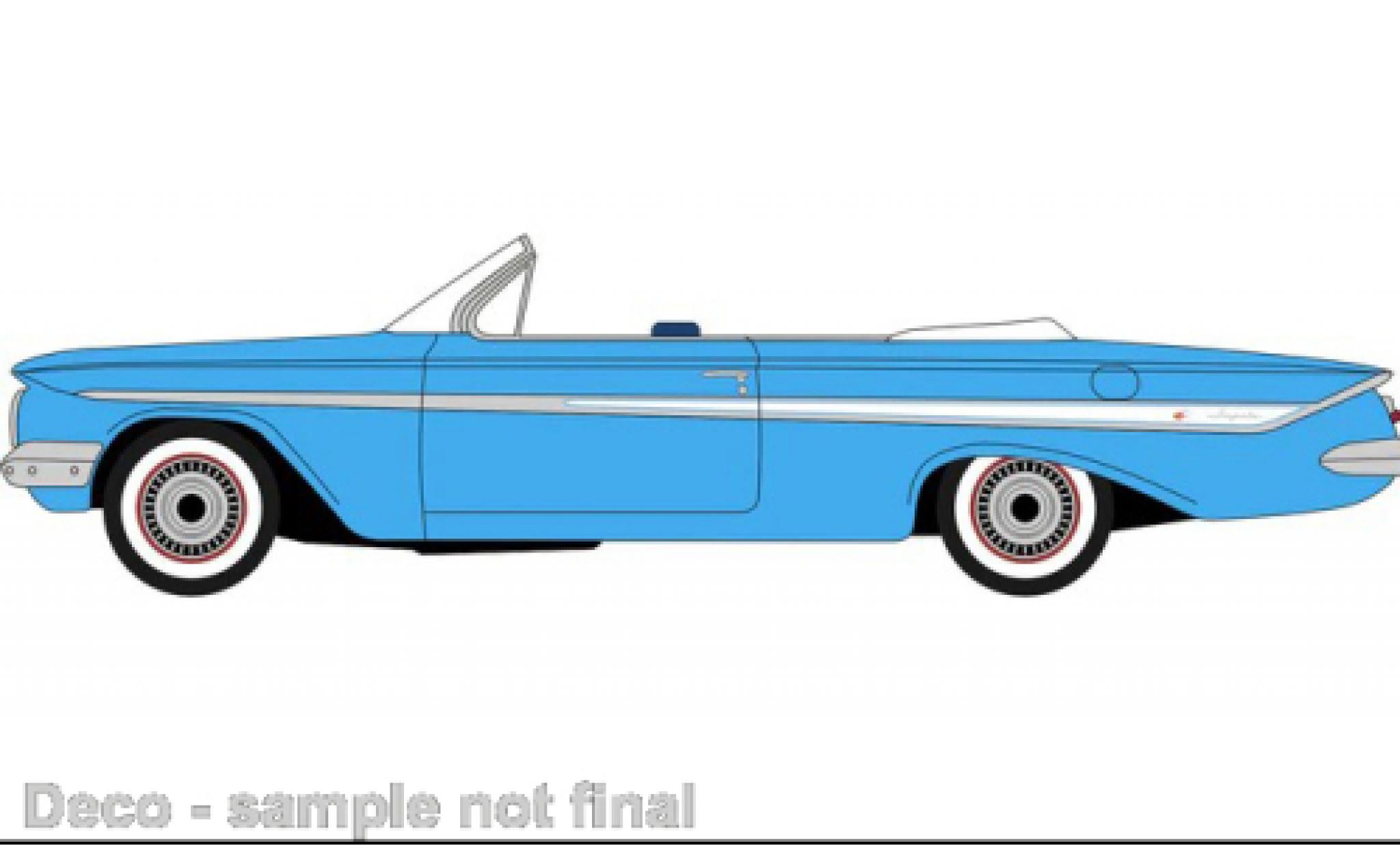 Chevrolet Impala 1/87 Oxford Cabriolet blauw/wit 1961 modelauto