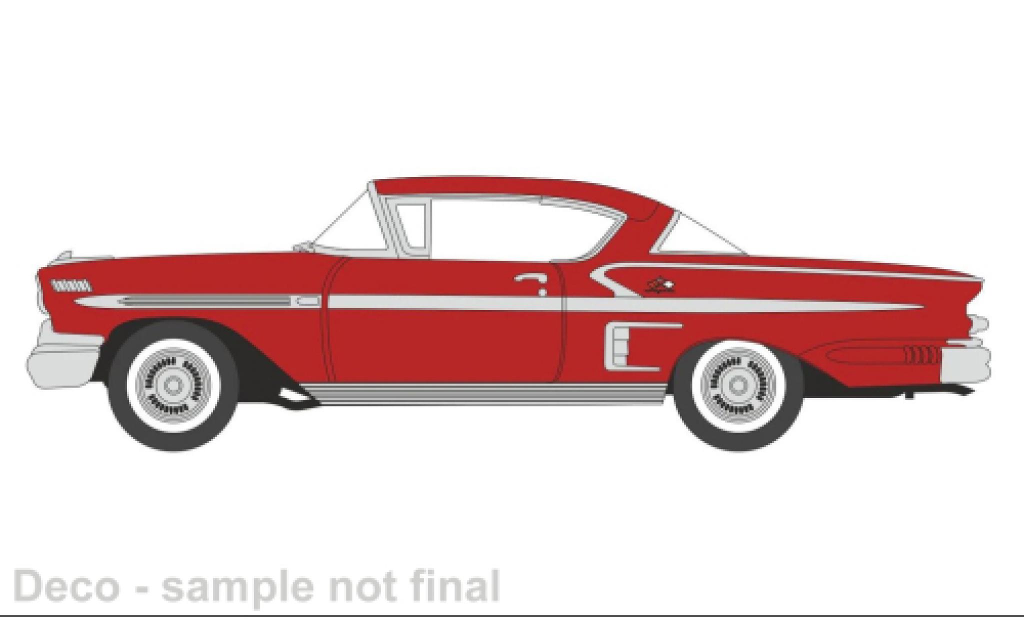 Chevrolet Impala 1/87 Oxford Sport Coupe rood 1958 modelauto