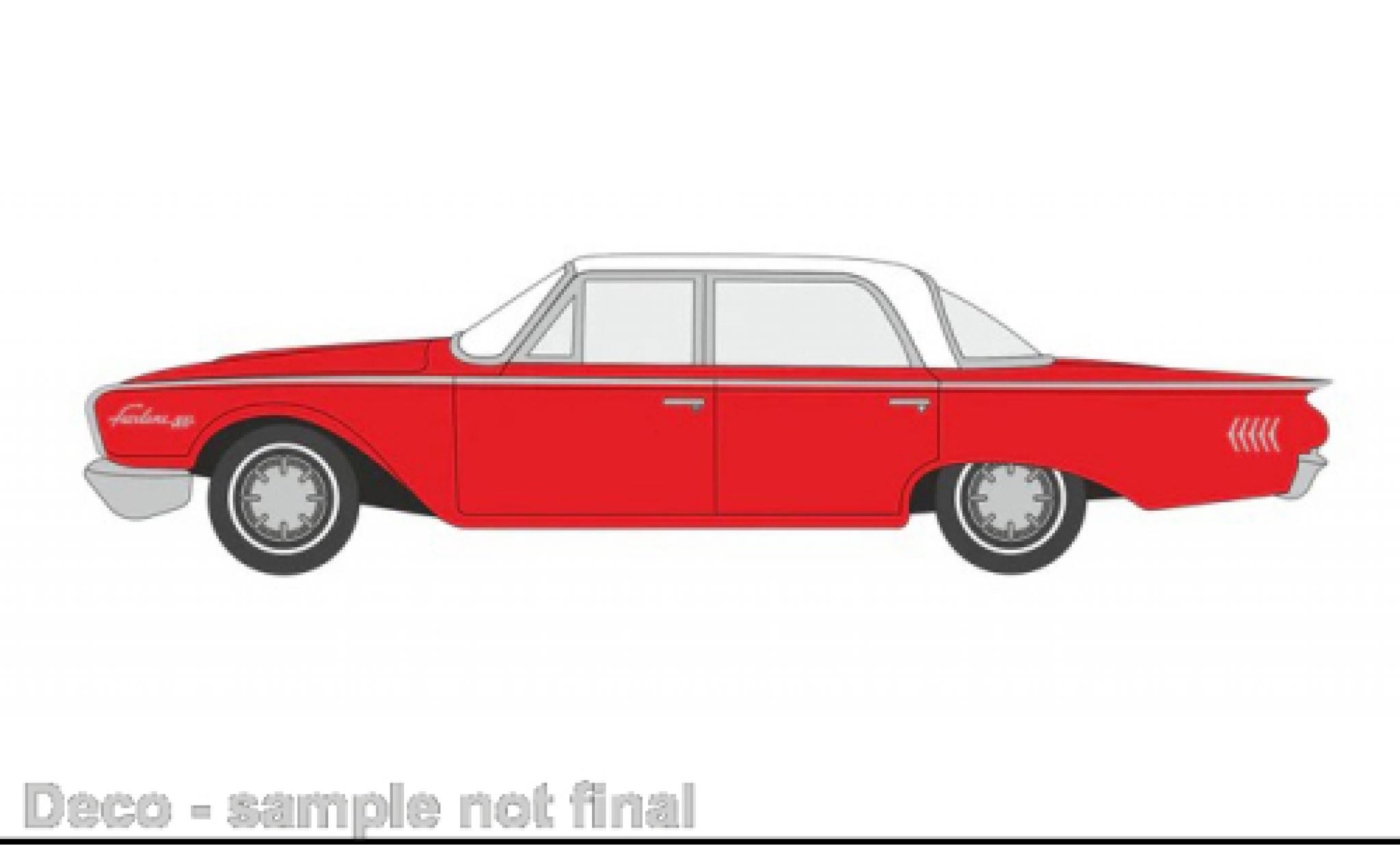Ford Fairlane 1/87 Oxford Sedan 500 rood/wit 1960 modelauto