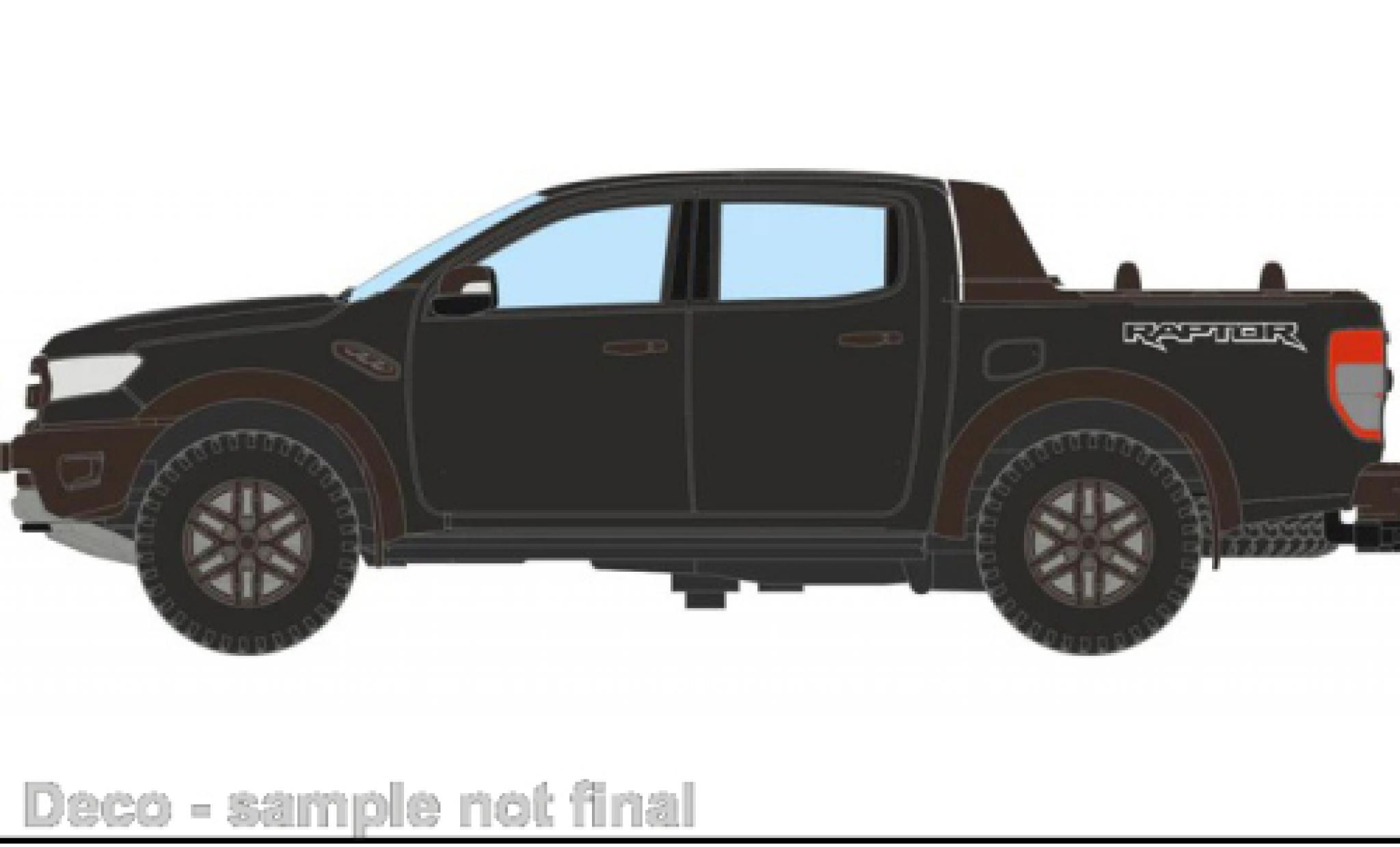 Ford Ranger 1/76 Oxford Raptor metallic zwart modelauto