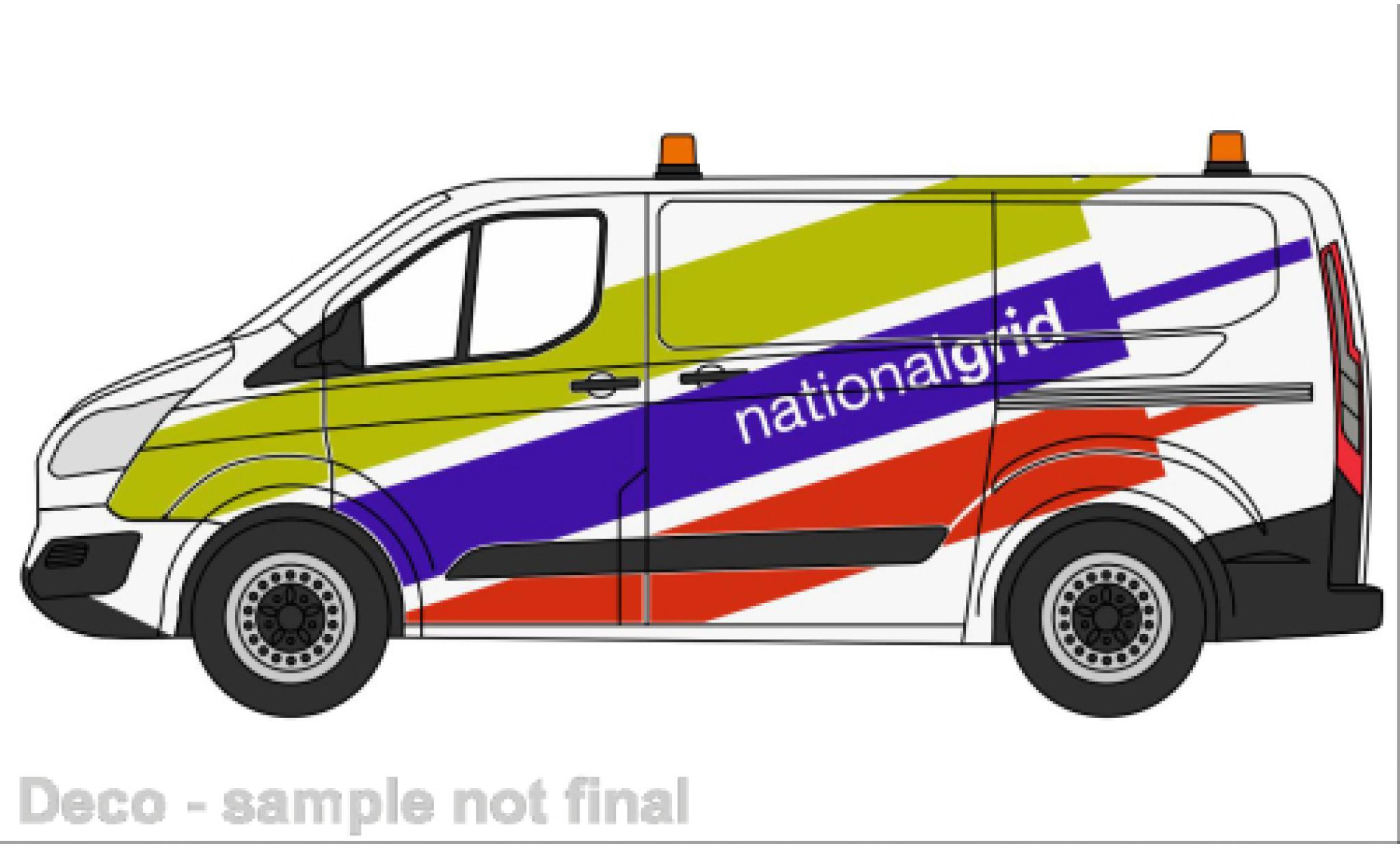 Ford Transit 1/76 Oxford Douane dor&eacute; National Grid modelauto