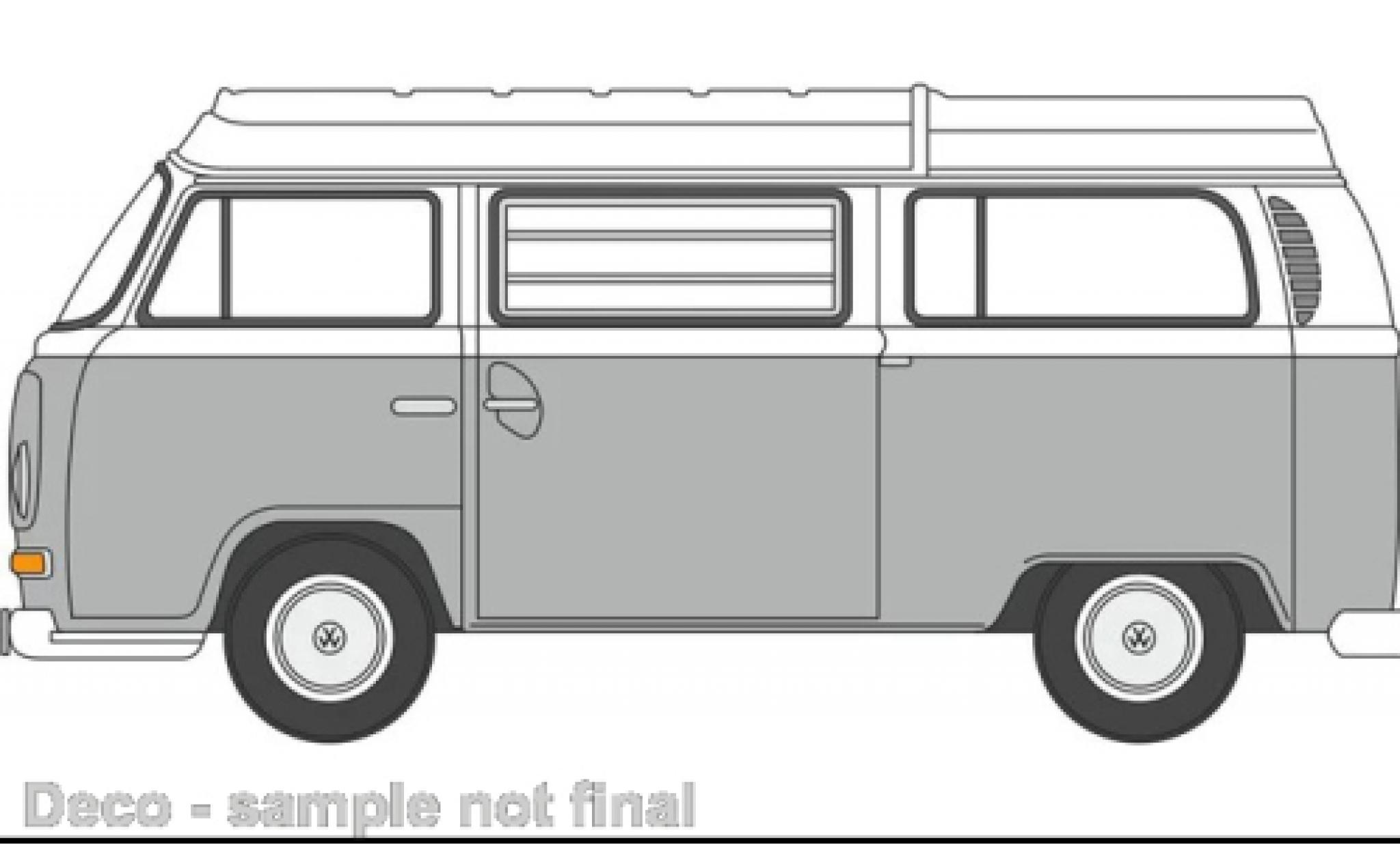 Volkswagen T2 1/76 Oxford Camper grijs/wit modelauto