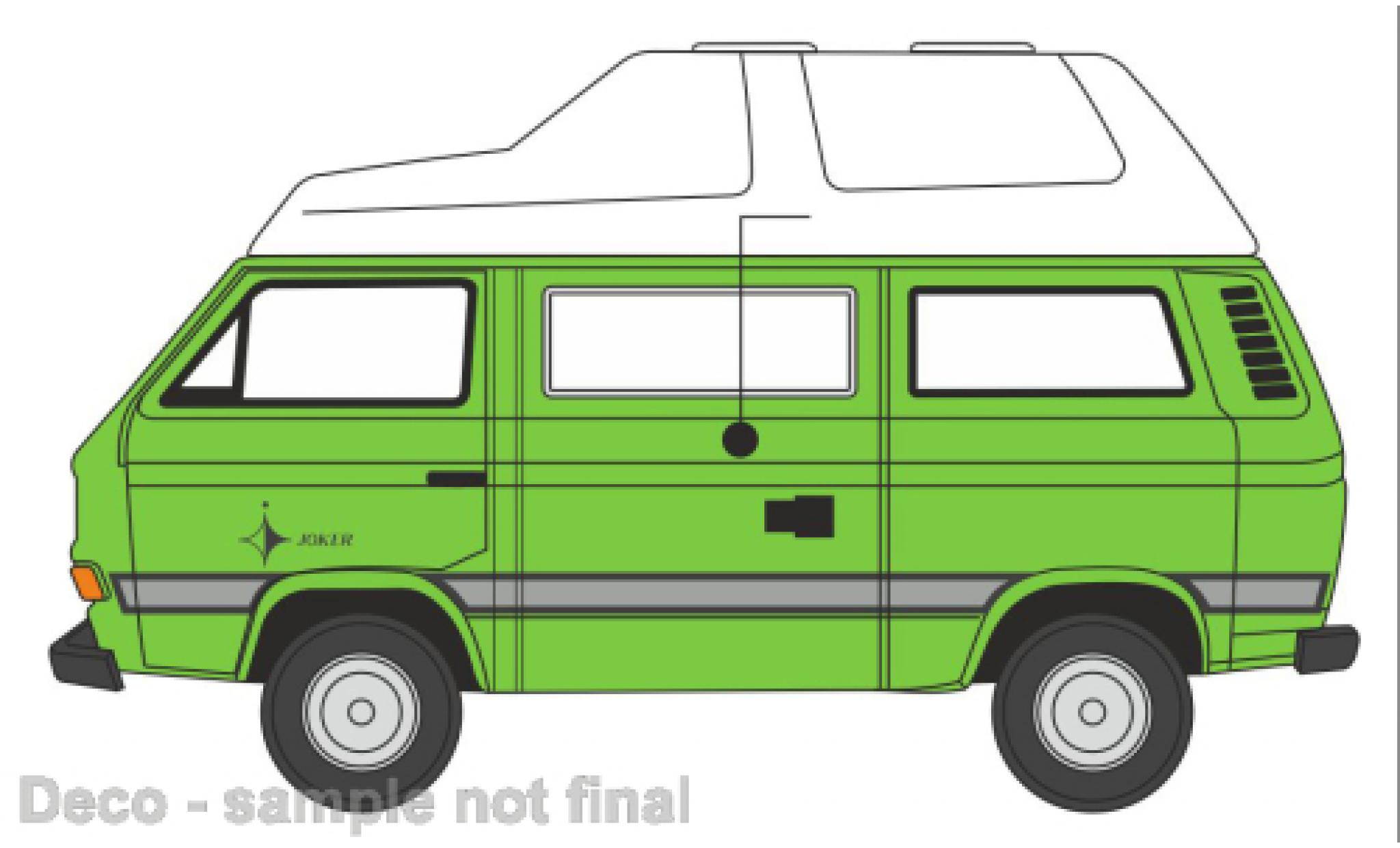 Volkswagen T2 1/76 Oxford 5 Camper la chaux modelauto
