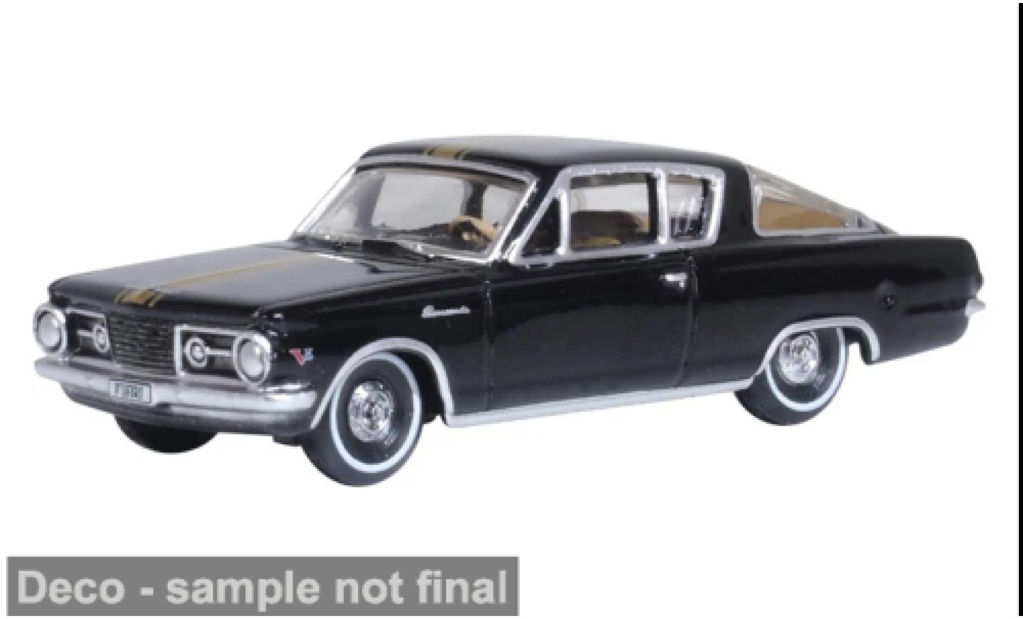 Plymouth Barracuda 1/87 Oxford zwart/gold 1965 1:87 modelauto