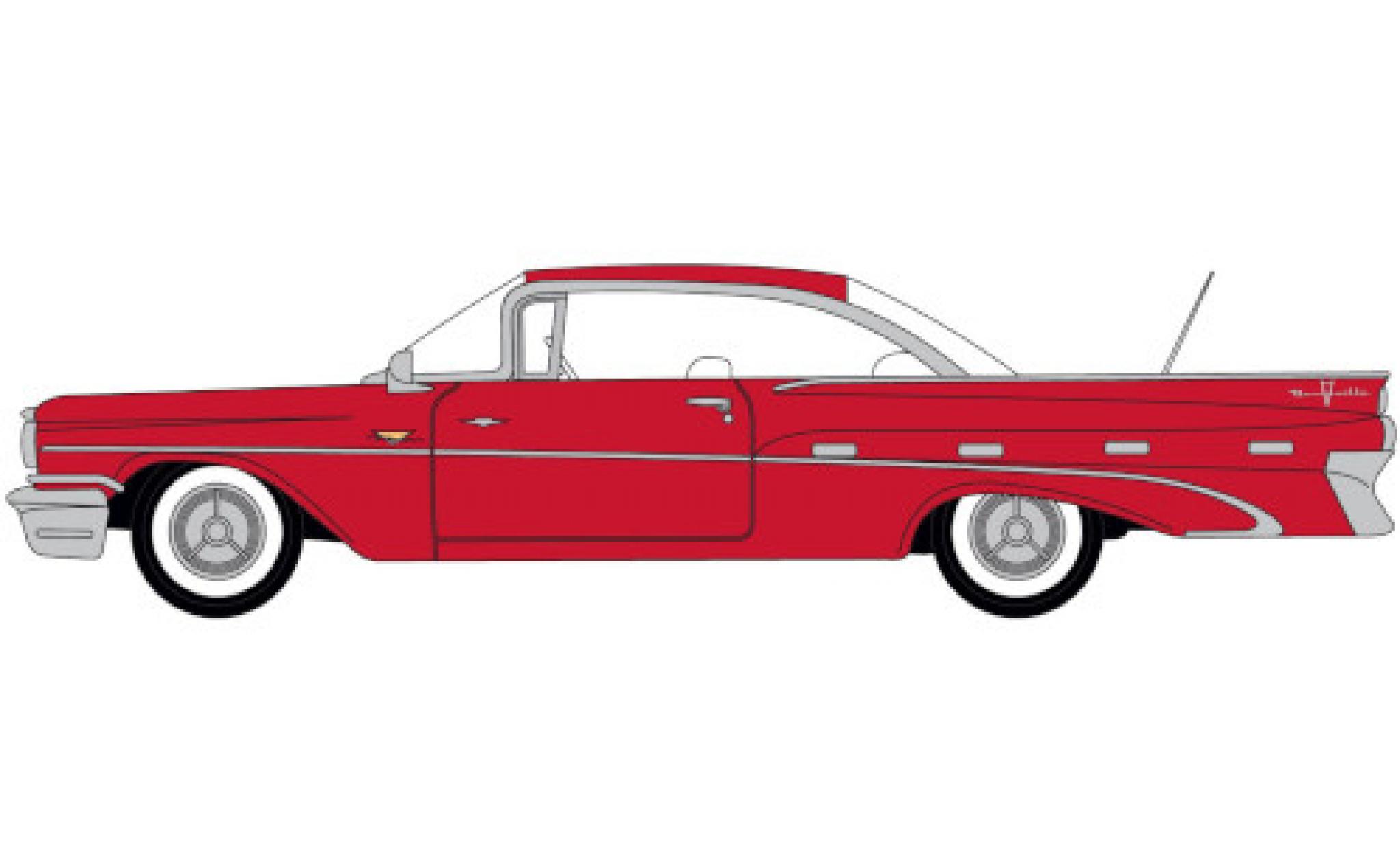 Pontiac Bonneville 1/87 Oxford Coupe rood 1959 modelauto