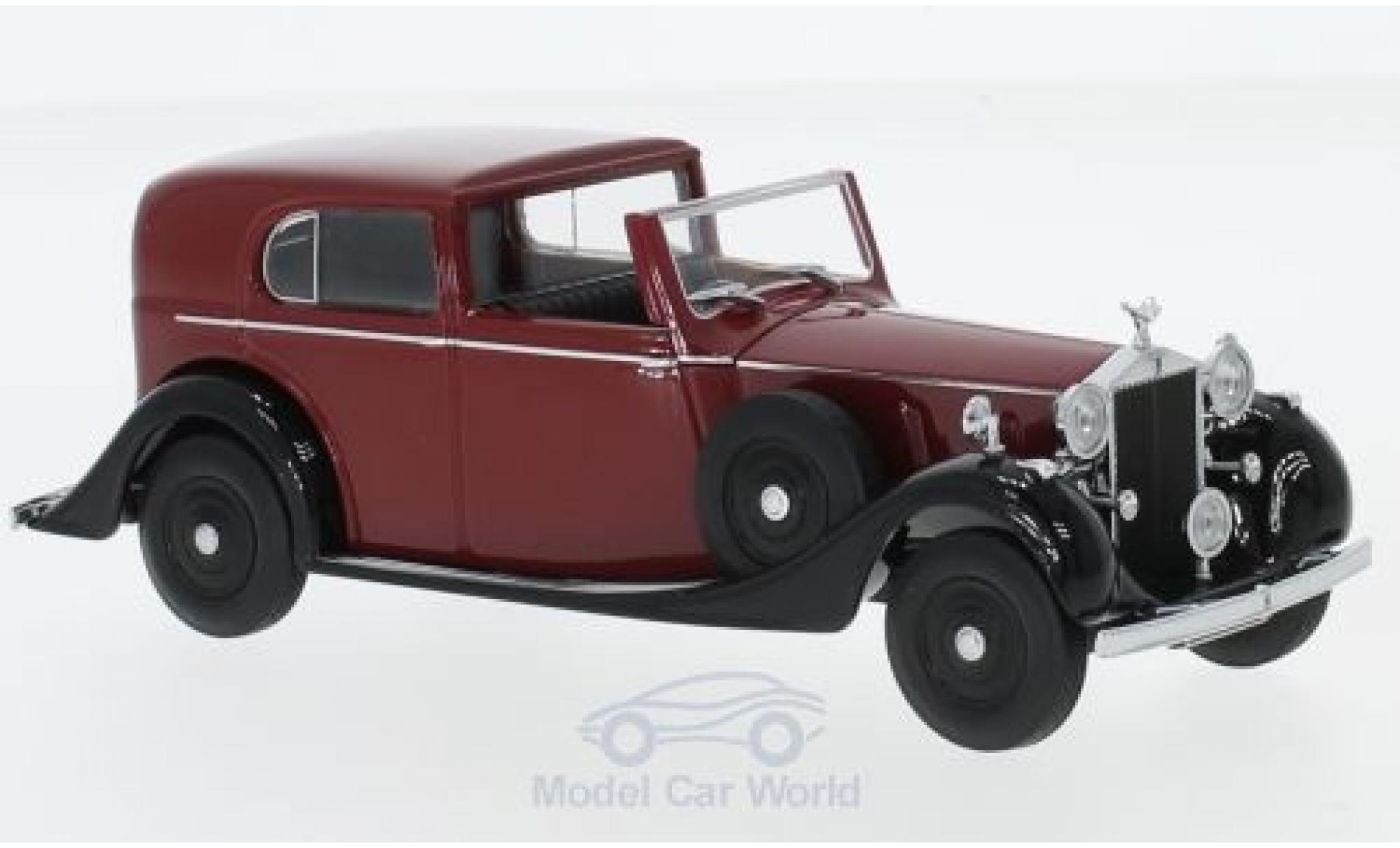 Rolls Royce Phantom 1/43 Oxford III Sedanca de Ville Mulliner rood/zwart RHD modelauto