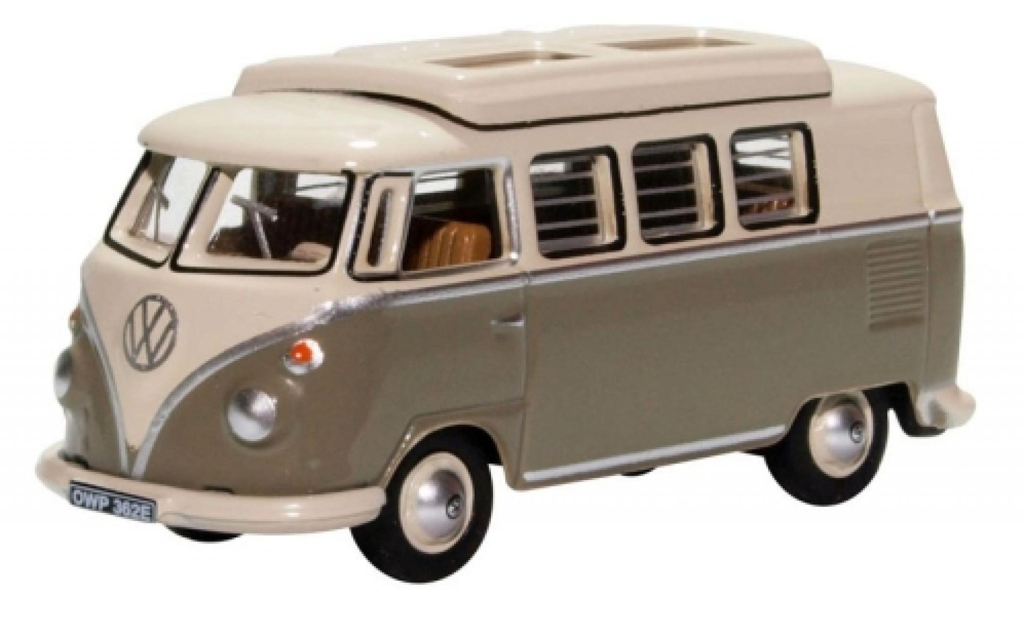 Volkswagen T1 1/76 Oxford Camper grijs/wit modelauto