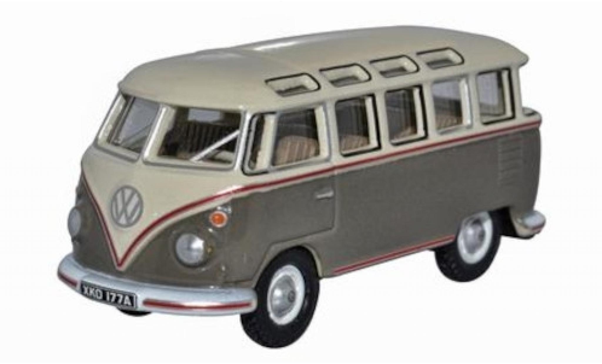 Volkswagen T1 1/76 Oxford Samba Bus beige/grijs modelauto