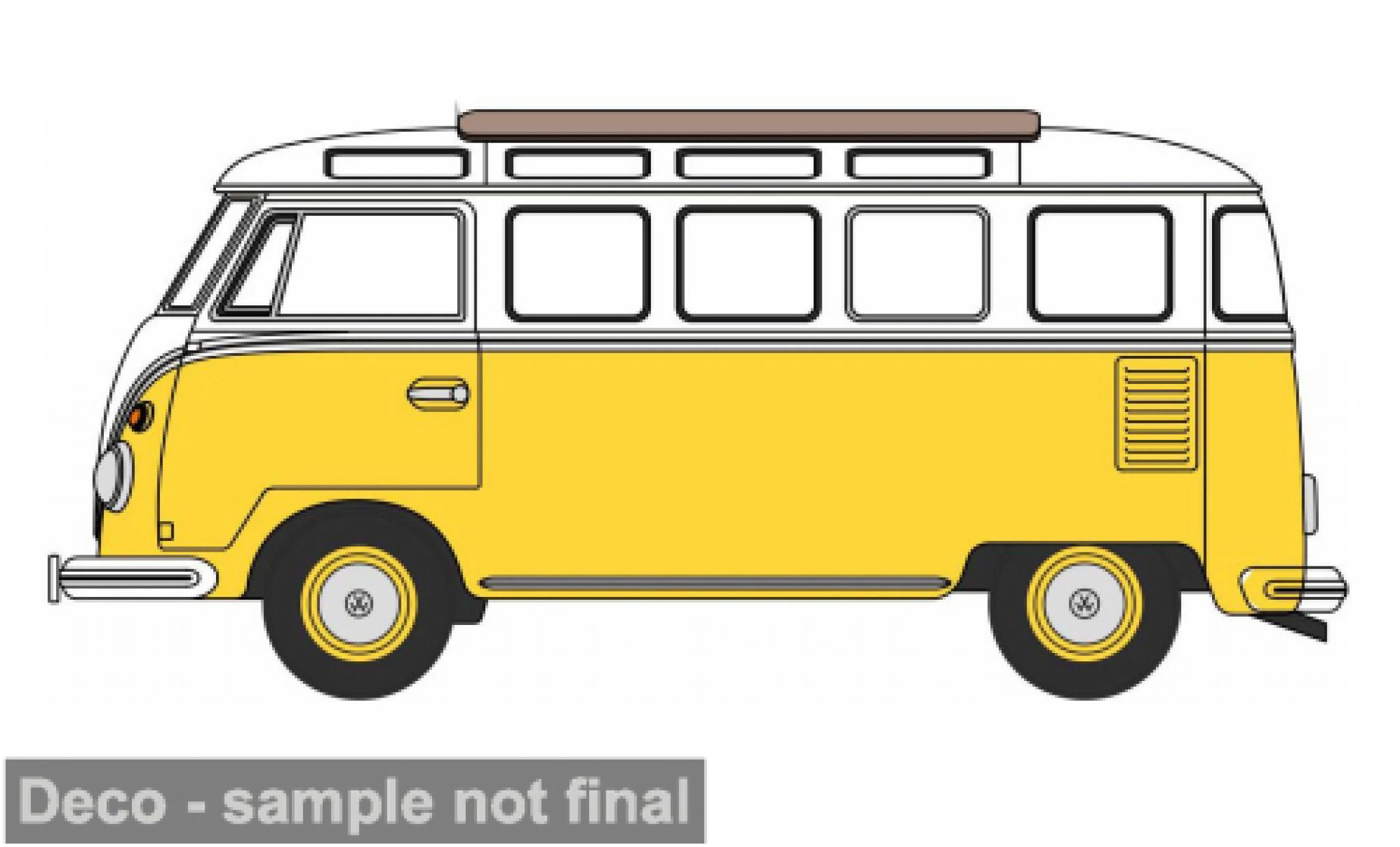 Volkswagen T1 1/76 Oxford Samba Bus geel 1:76 modelauto
