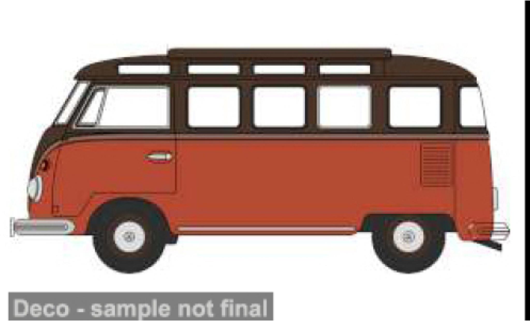 Volkswagen T1 1/76 Oxford Samba Bus rood/bruin 1:76 modelauto