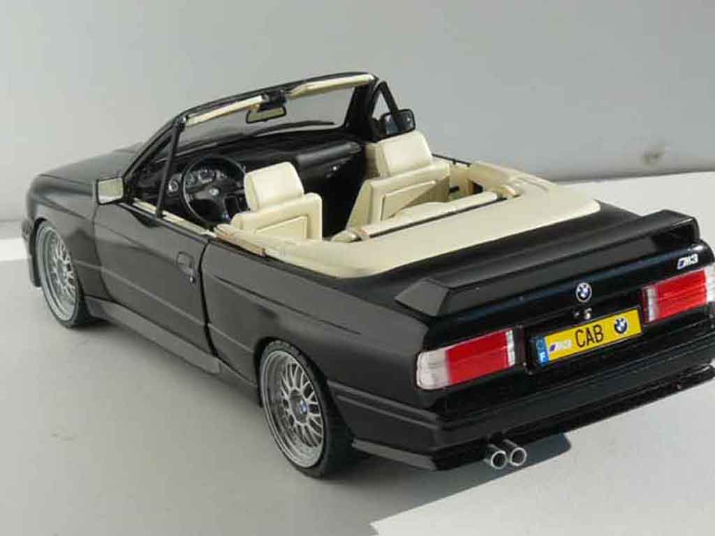 Bmw M3 E30 1/18 Autoart E30 cabriolet zwart jantes bbs 17 pouces modelauto