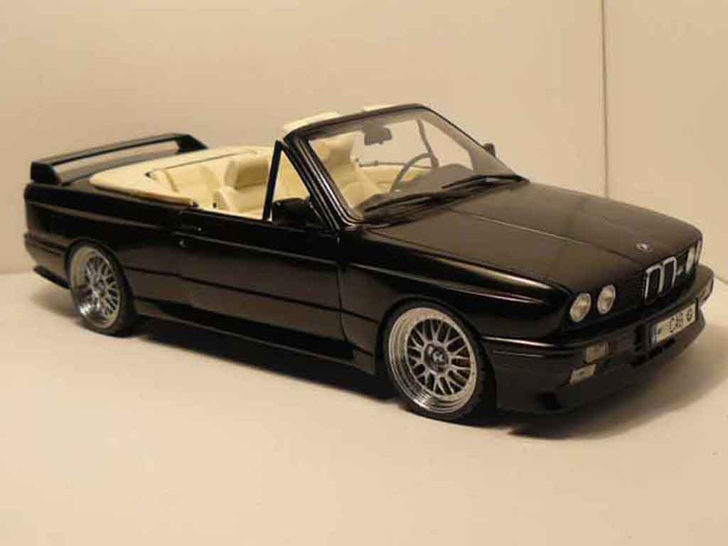 Bmw M3 Cabriolet E30 zwart jantes bbs 17 pouces 1/18 Autoart