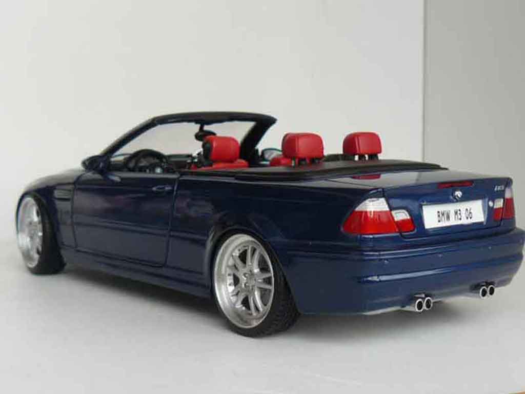 Bmw M3 Cabriolet E46 blauw jantes 19 pouces 1/18 Kyosho