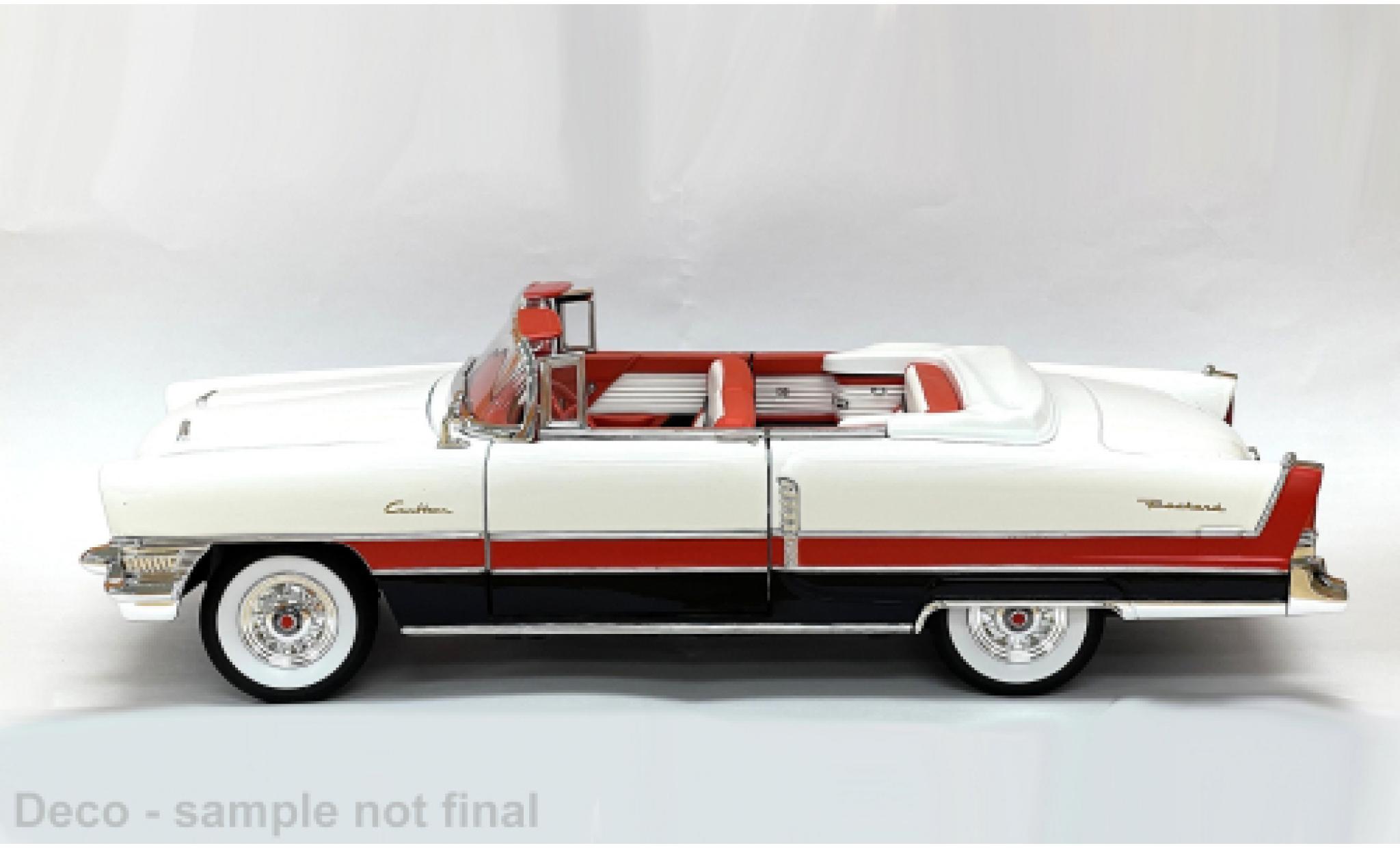 Packard Caribbean 1/18 Lucky Die Cast (Cabriolet) mit zwarten Streifen wit/rood 1955 1:18 modelauto