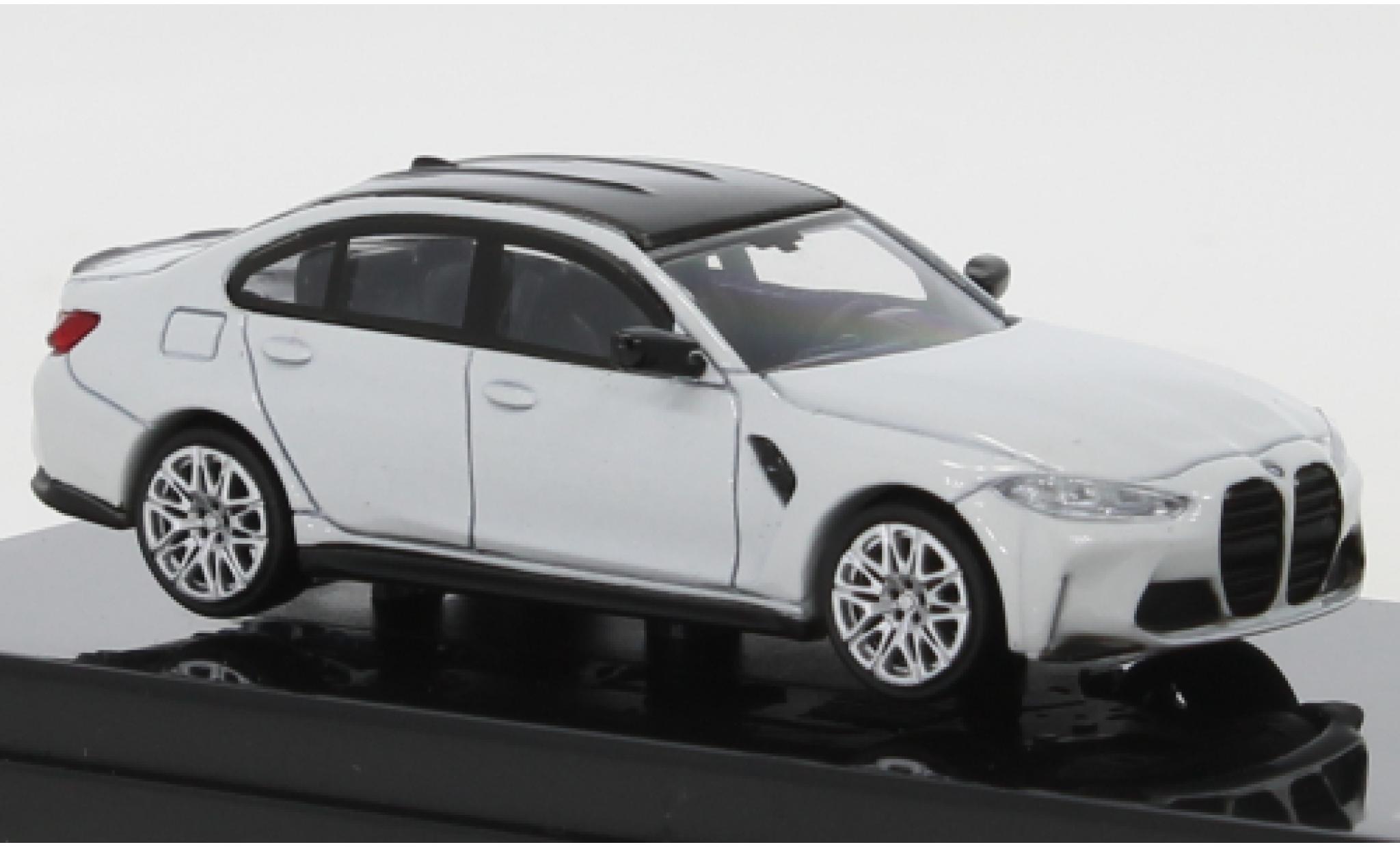 Bmw M3 1/64 Para64 (G80) metallic wit/zwart modelauto