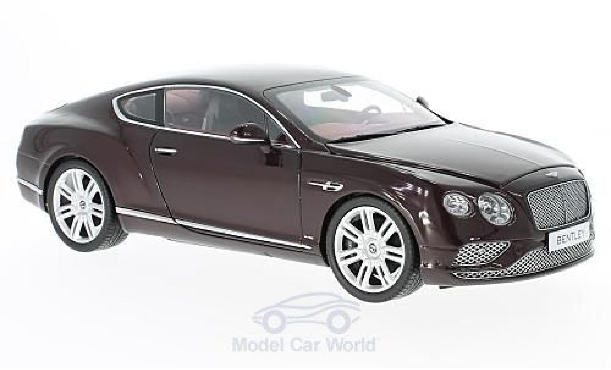 Bentley Continental T 1/18 Paragon GT rood 2016 modelauto