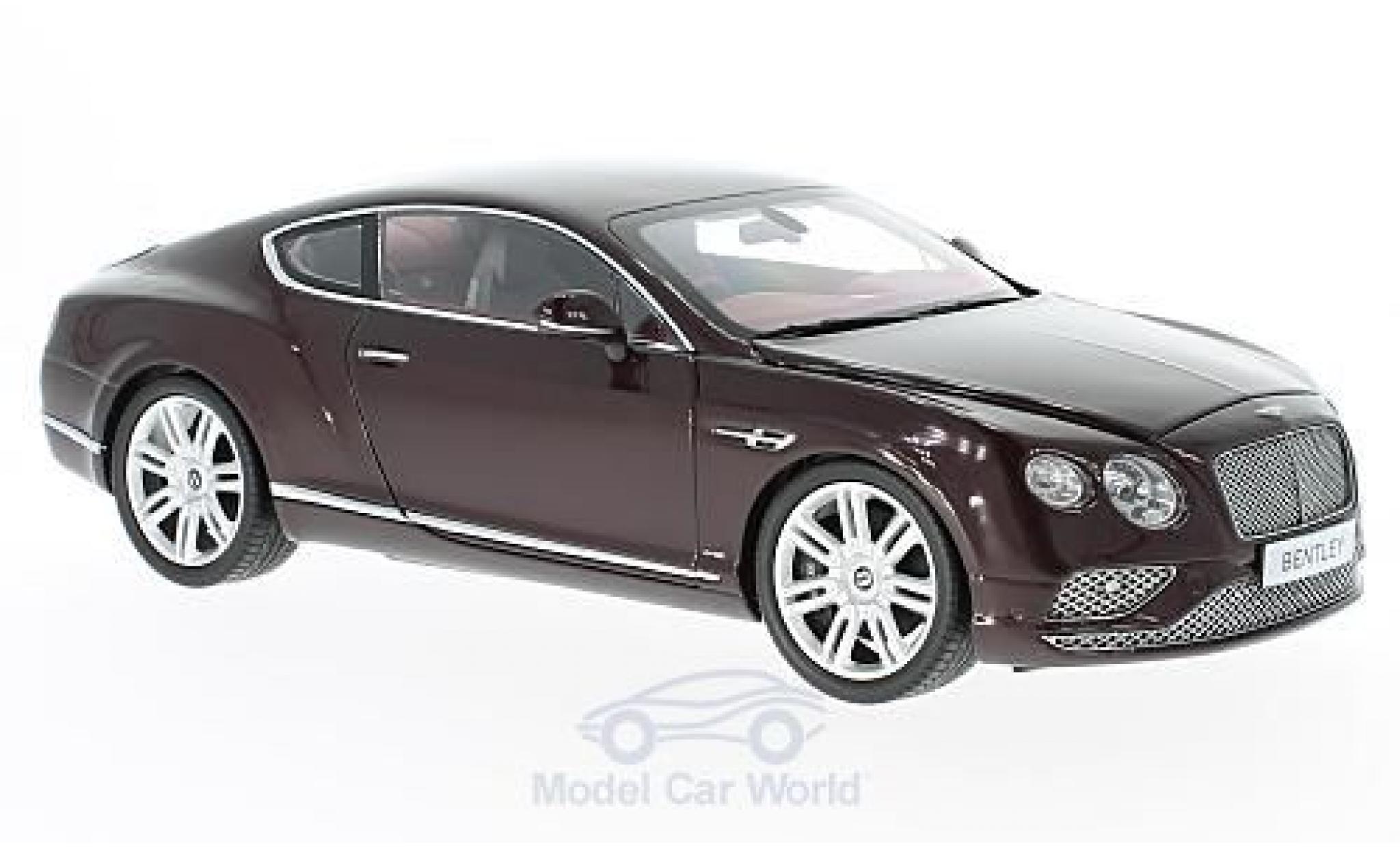 Bentley Continental T 1/18 Paragon GT rood RHD 2016 modelauto
