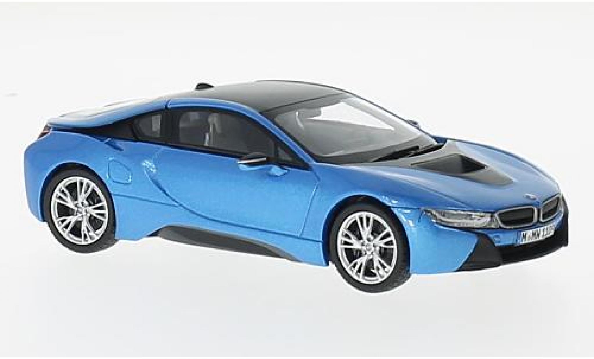Bmw i8 1/18 Paragon metallic blauw/grijs modelauto