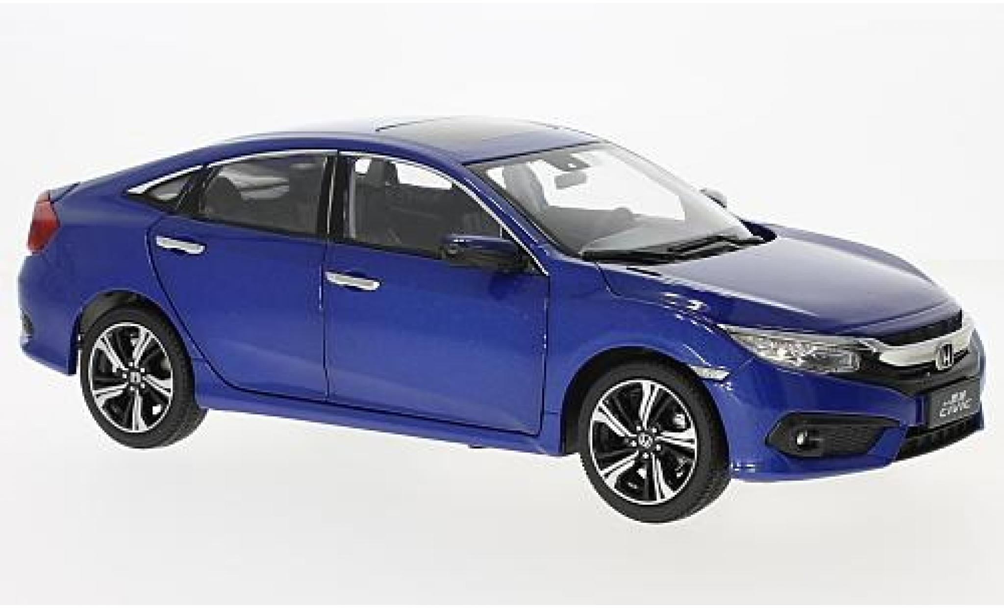 Honda Civic 1/18 Paudi metallic blauw 2016 modelauto