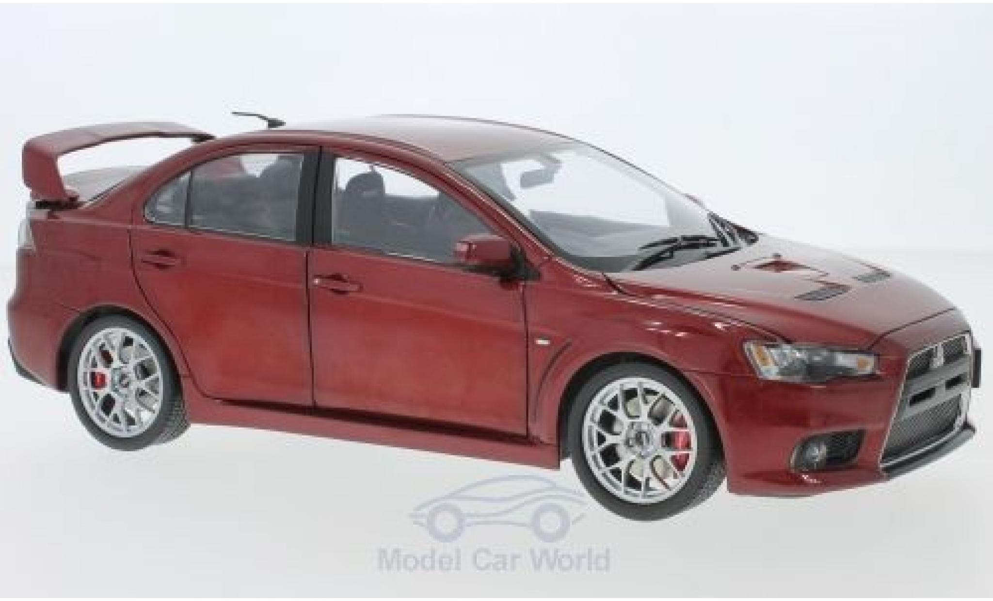Mitsubishi Lancer 1/18 Paudi EVO X metallic rood RHD modelauto