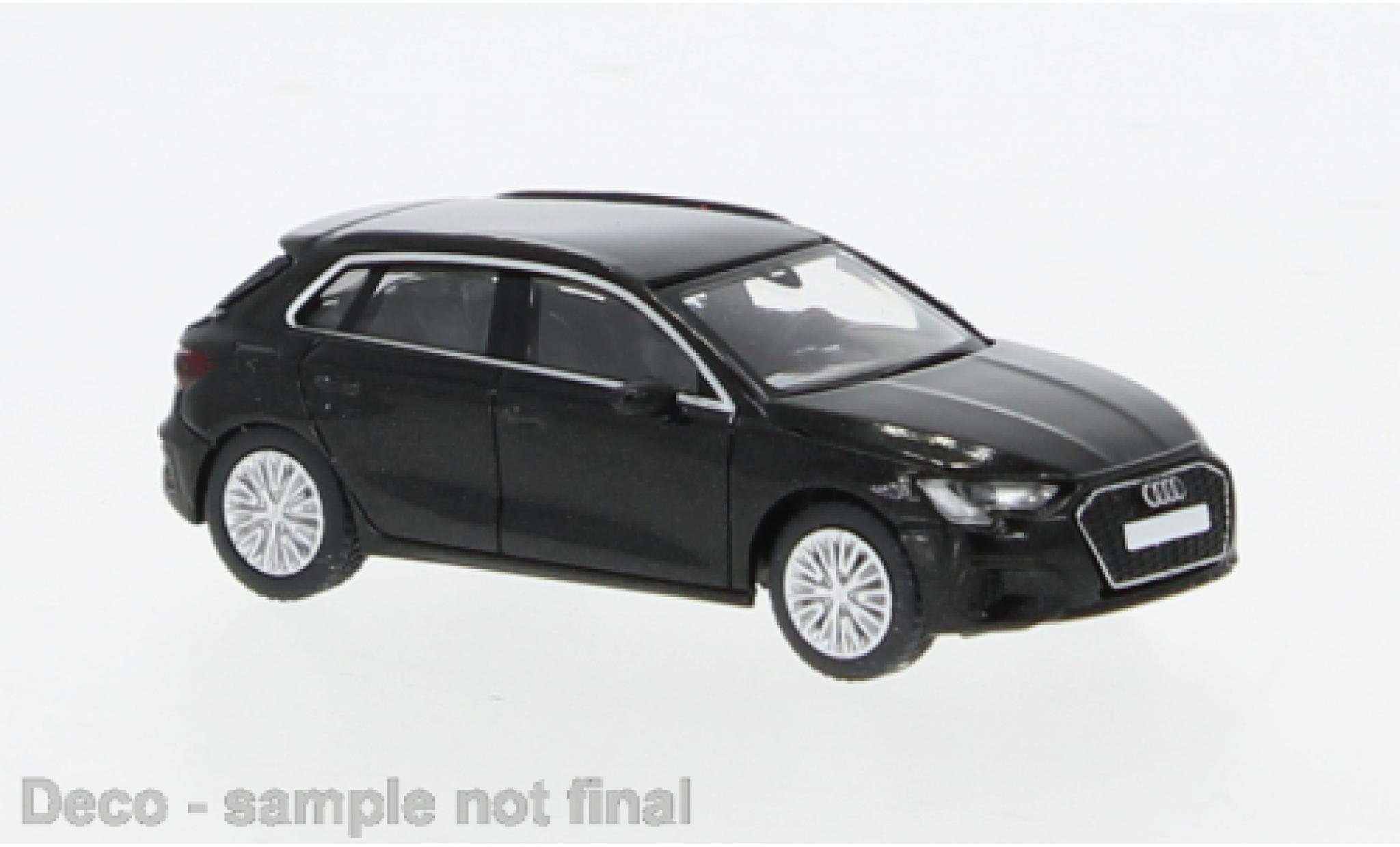 Audi A3 1/87 PCX87 (8Y) metallic zwart 2022 1:87 modelauto
