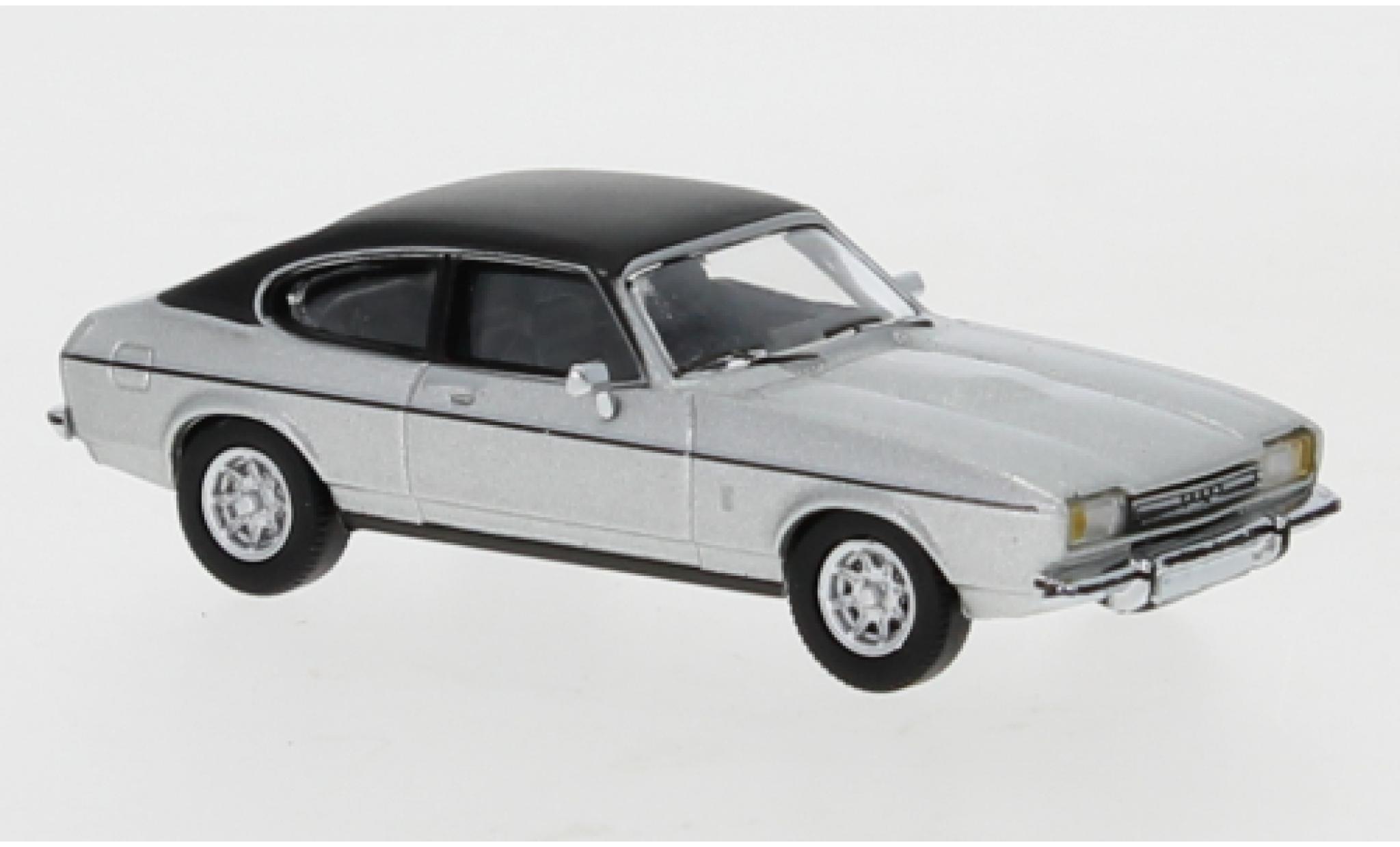 Ford Capri 1/87 PCX87 MK II grijs/matt-zwart 1974 modelauto